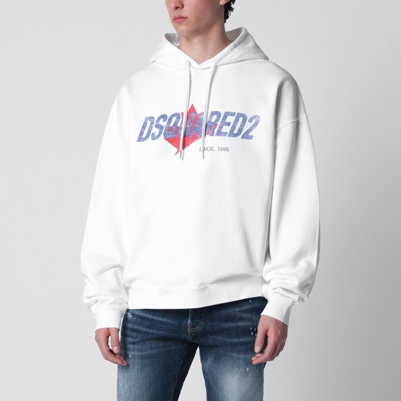 Dsquared2 Dsquared2 White Relaxed-Fit Sweatshirt With Logo Print Size US S / EU 44-46 / 1 - 1 Thumbnail