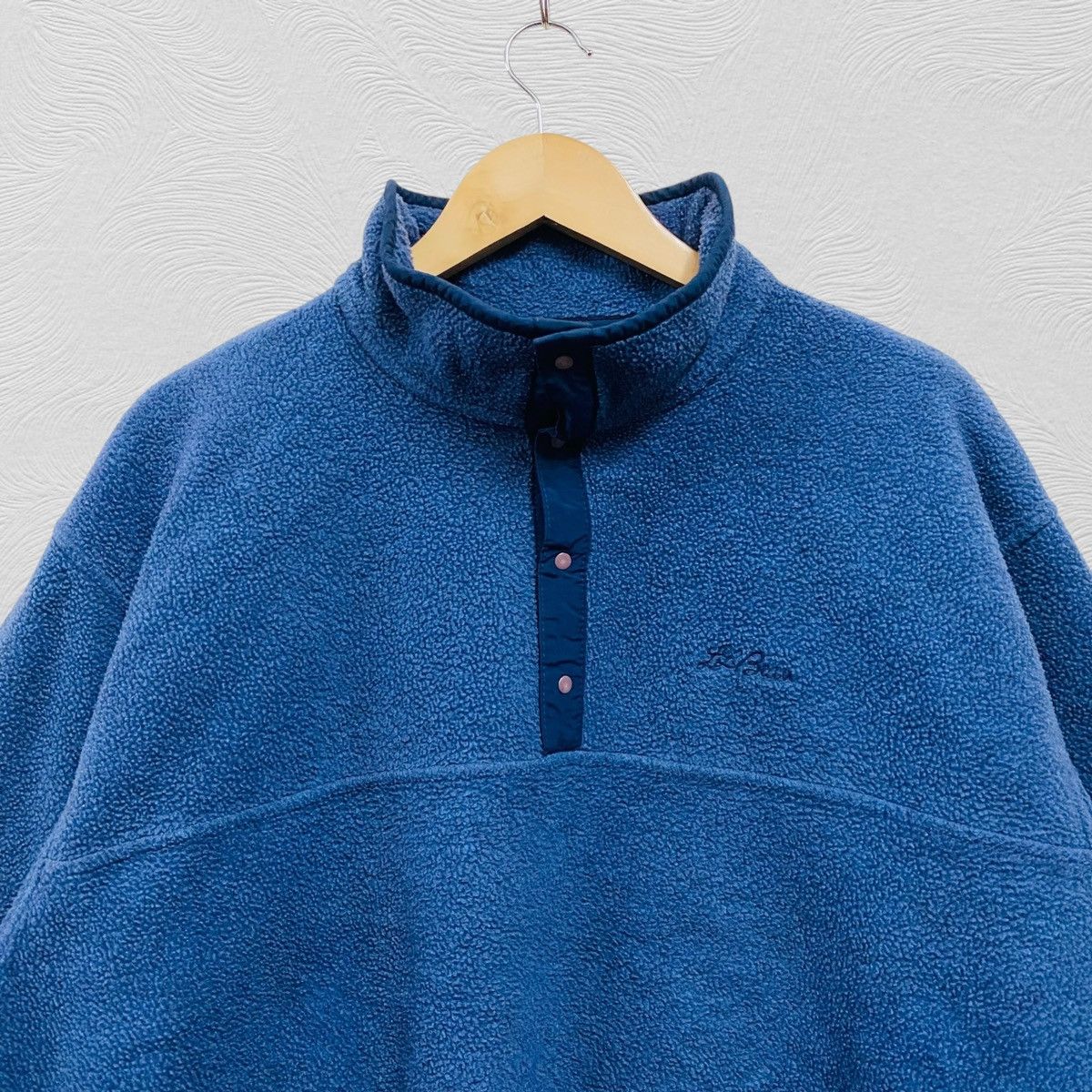 L.L. Bean Vintage LL Bean Fleece sweater half snap button Size US XL / EU 56 / 4 - 2 Thumbnail
