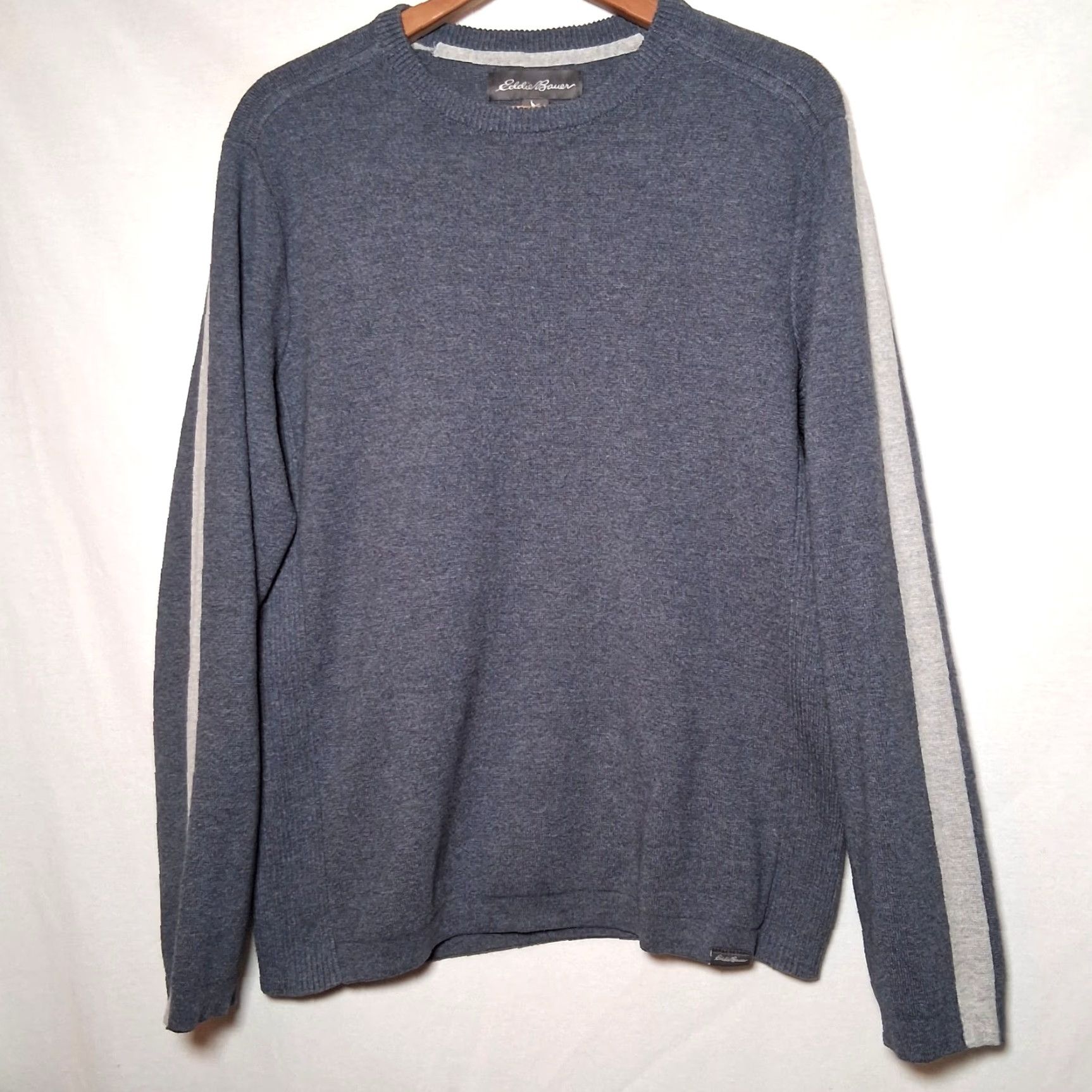 Eddie Bauer Eddie Bauer Sweater Mens Medium Blue Pullover Crew Neck Long Sleeve Knit Stripe Sleeve Classic Casual Size US M / EU 48-50 / 2 - 2 Thumbnail