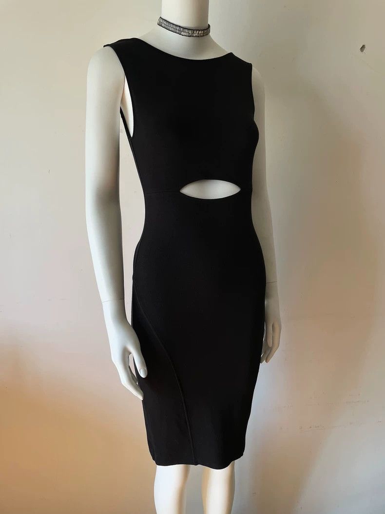 Helmut Lang HELMUT LANG Black lace breathable slim dress Size S / US 4 / IT 40 - 3 Thumbnail