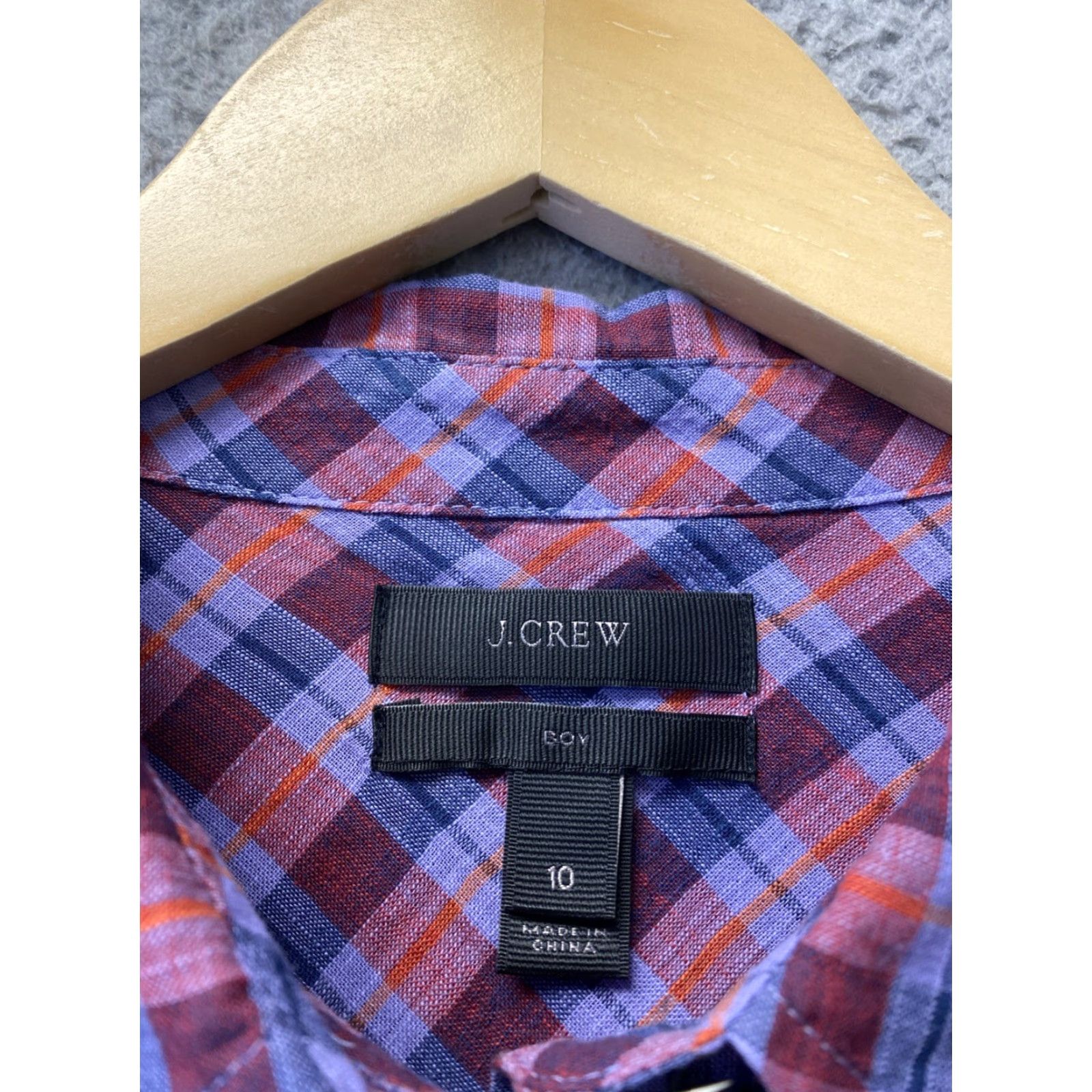 J.Crew J. Crew Button Shirt Women’s 10 Check Purple Lightweight top /161-8 Size L / US 10 / IT 46 - 3 Thumbnail