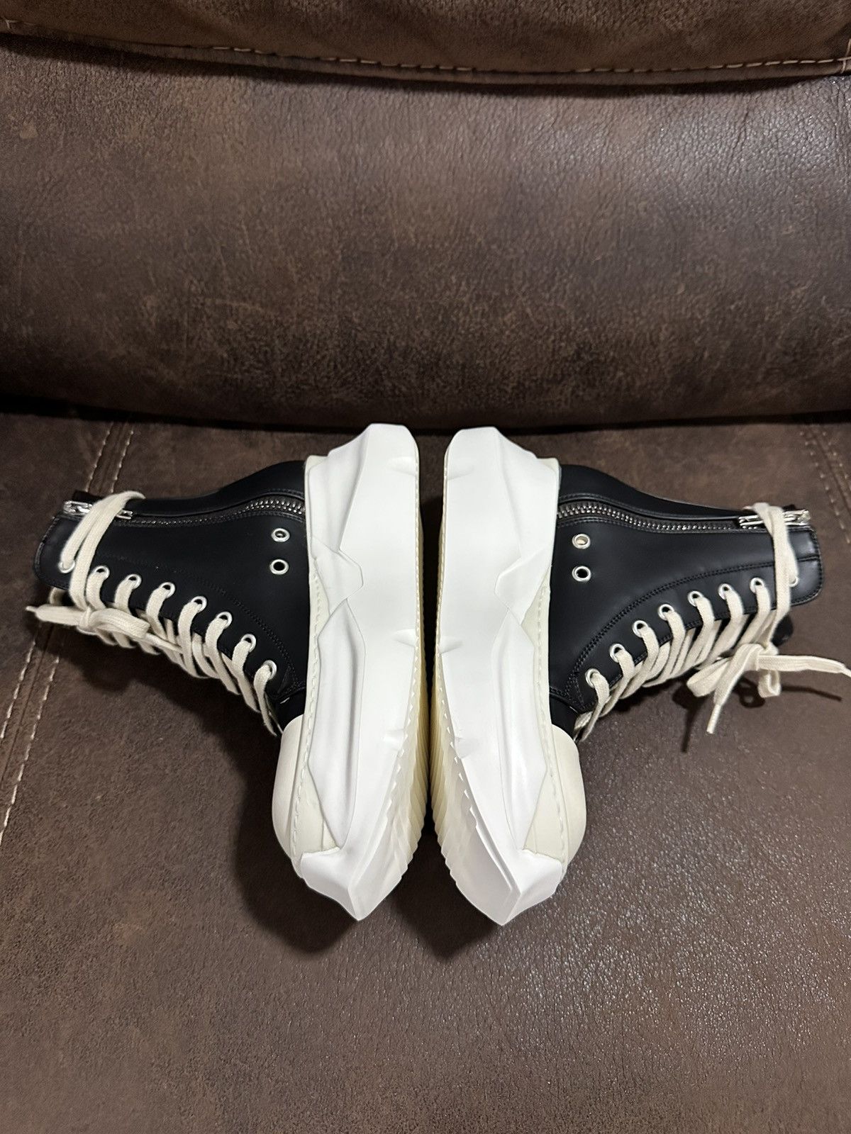 Rick Owens Drkshdw Rick Owen DRKSHDW Black Leather Ramone High Abstract Size 36 Size US 6 / IT 36 - 5 Thumbnail