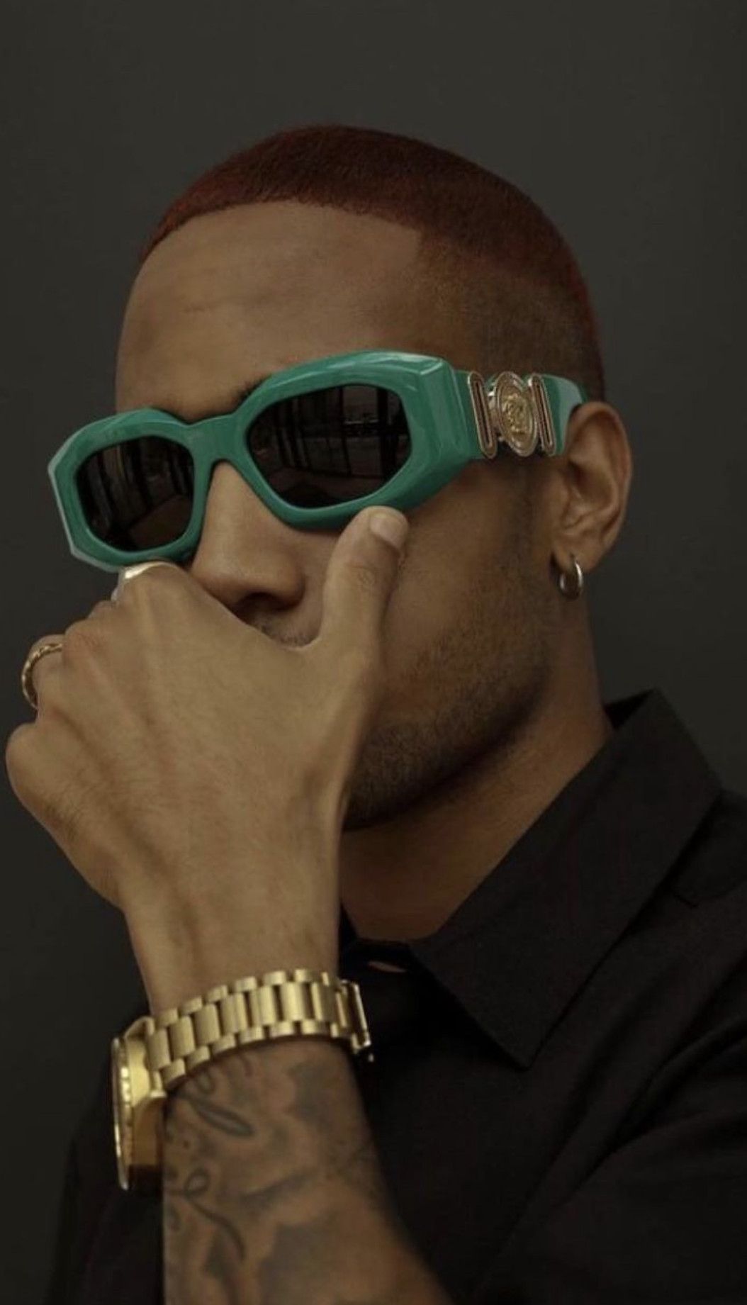 image of New Versace Ve4425U - 536487 Unisex Sunglasses in Green, Men's