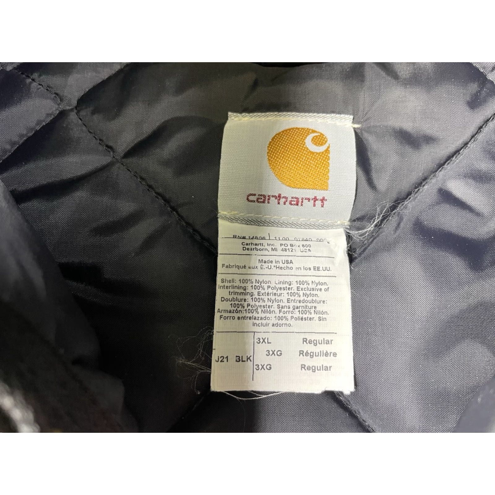 Carhartt VINTAGE Carhartt Jacket Men 3XL Black Hooded USA Bomber Jacket insulating Lined Pockets Union Made Canvas Nylon Zip Short Sized Regular Size US XXL / EU 58 / 5 - 3 Thumbnail