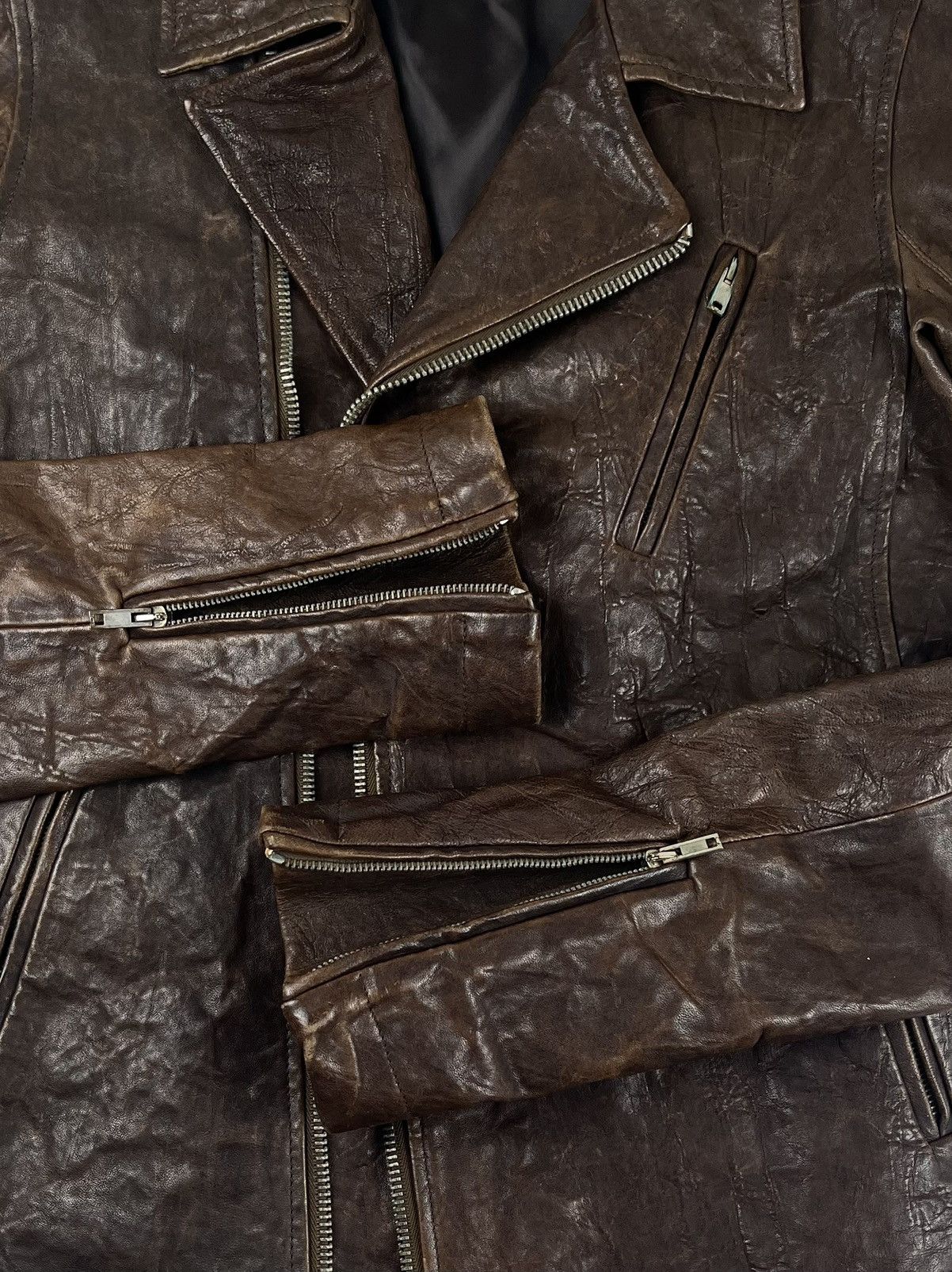 Rick Owens FW09 Rick Owens Crust Hammered Lamb Stooges Leather Jacket Size US XS / EU 42 / 0 - 5 Thumbnail