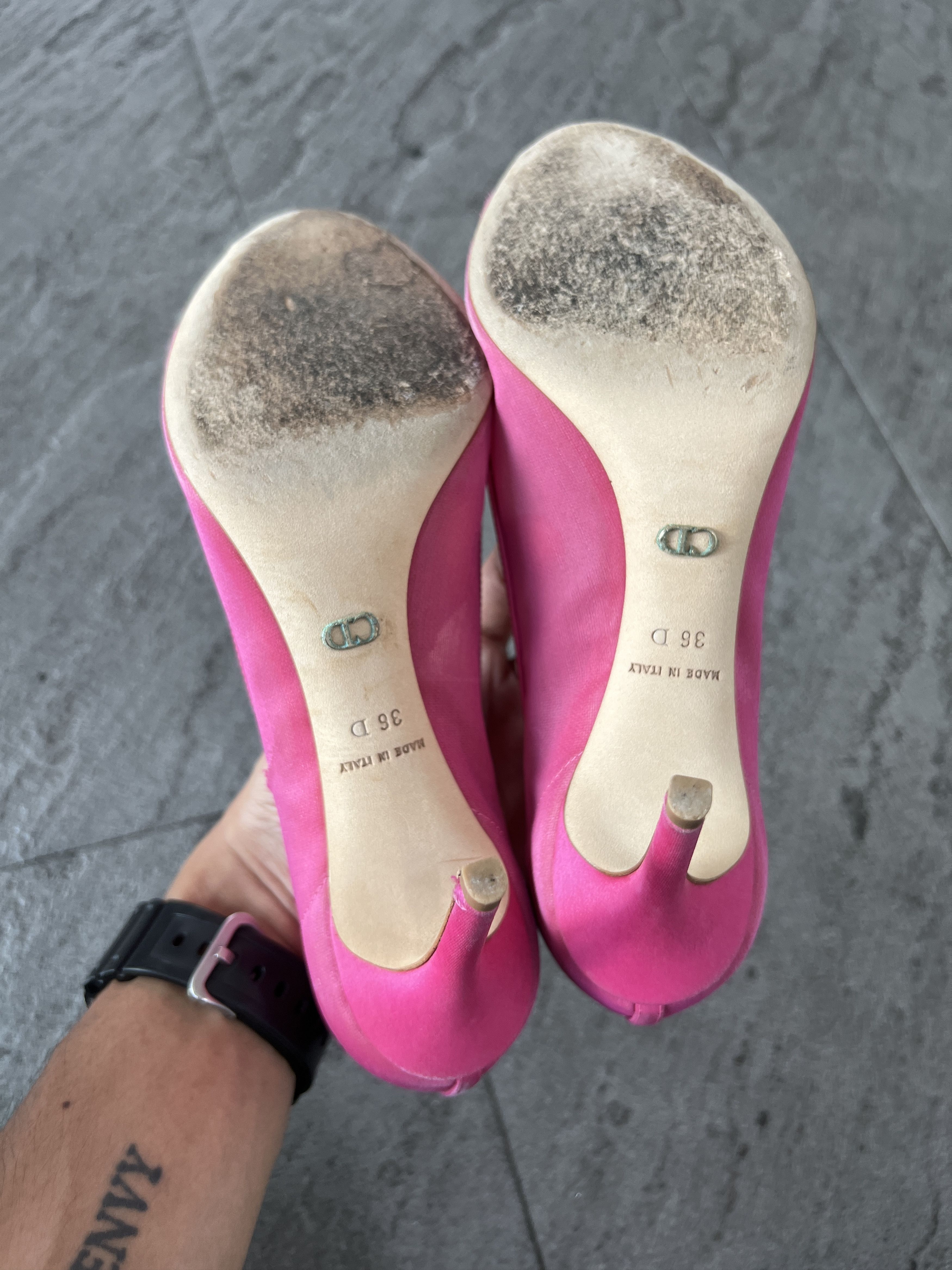 Dior Dior Pink Rose Peep Toe Heels Satin Mesh EU36 Size US 6 / IT 36 - 11 Thumbnail