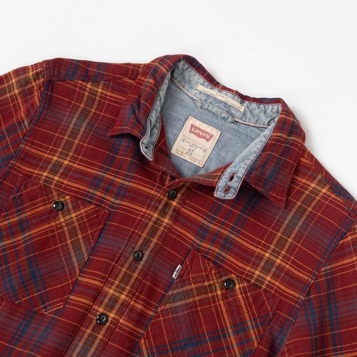 Levi's Levis Mens Regular Fit Flannel Shirt Plaid Check Button Up Size US S / EU 44-46 / 1 - 3 Thumbnail