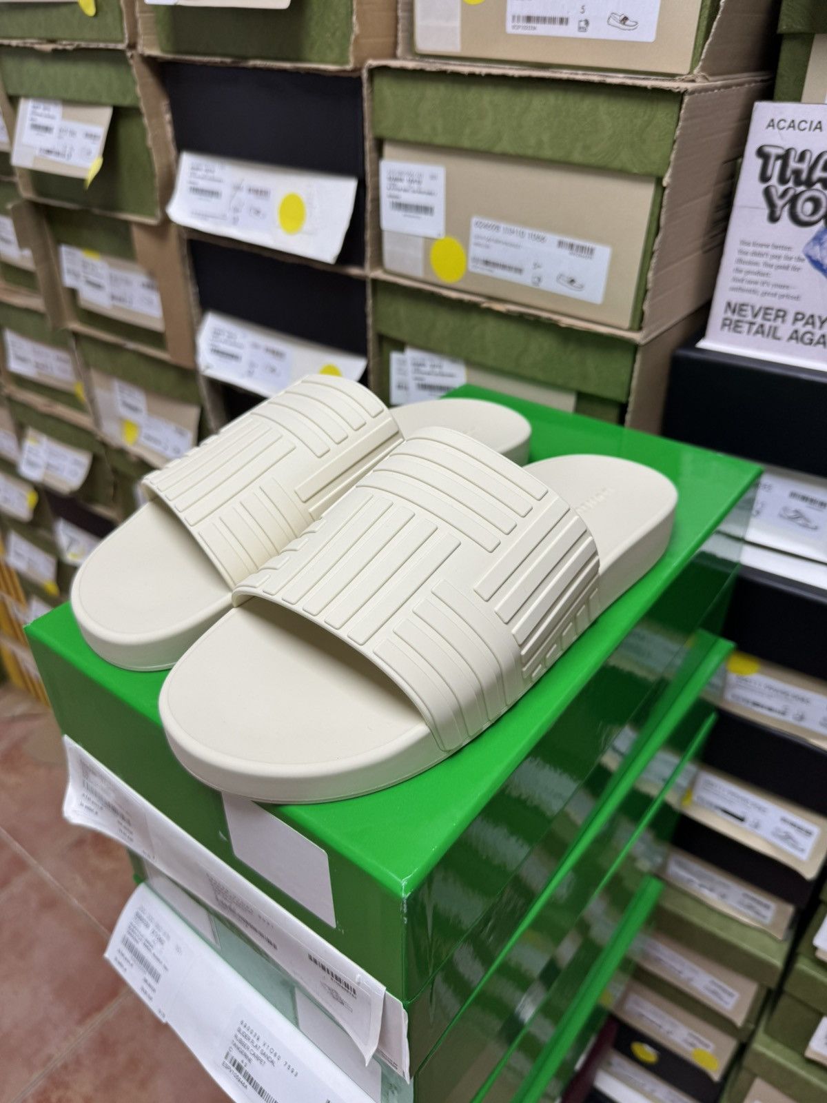 Bottega Veneta Embossed Rubber Slides