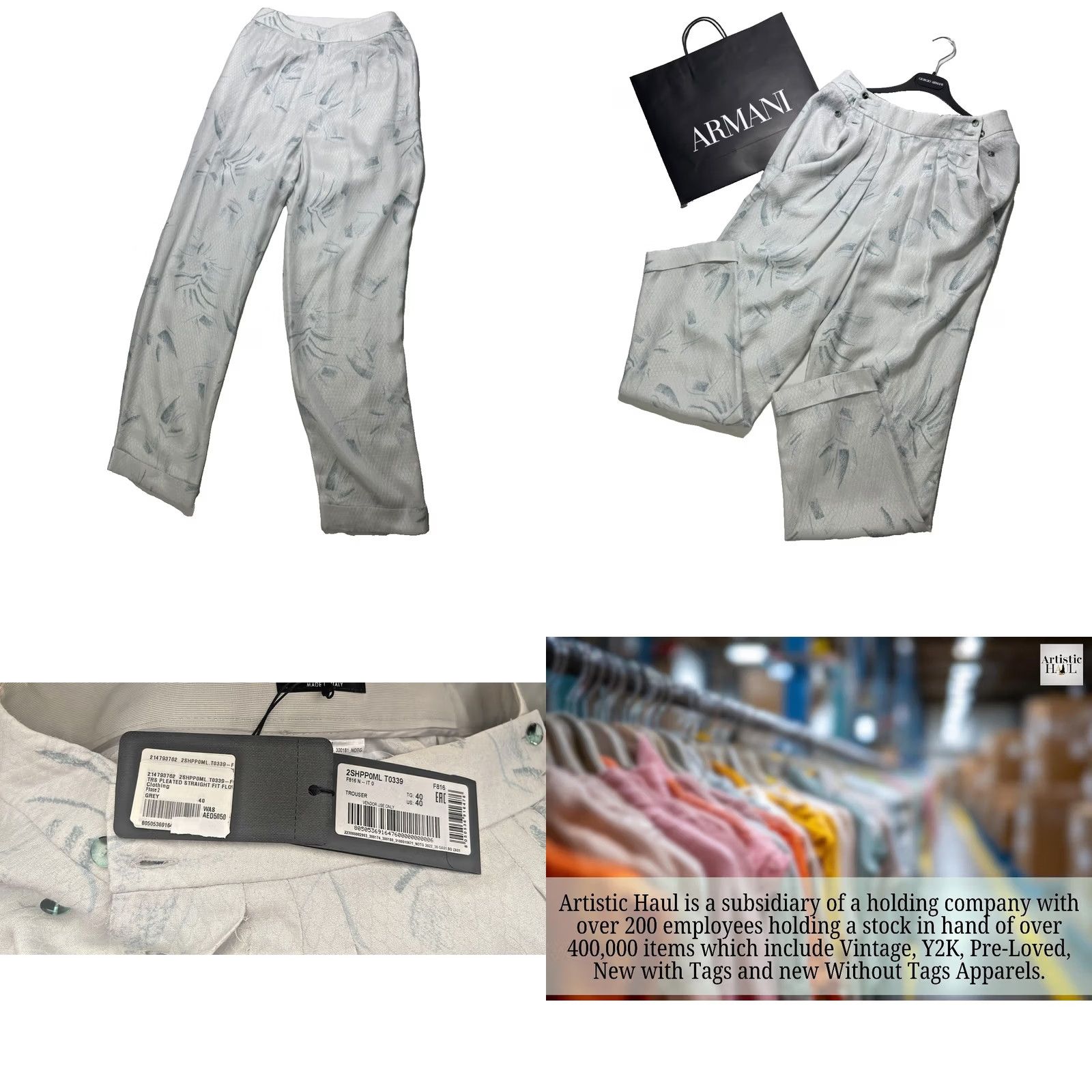 Armani ARMANI Pants Formal Bnwt Printed Jacquard Light Cream Color Women 40 Regular Dress Pants Pockets Armani Ladies Tight Hem Straight Size 27" / US 4 / IT 40 - 8 Thumbnail