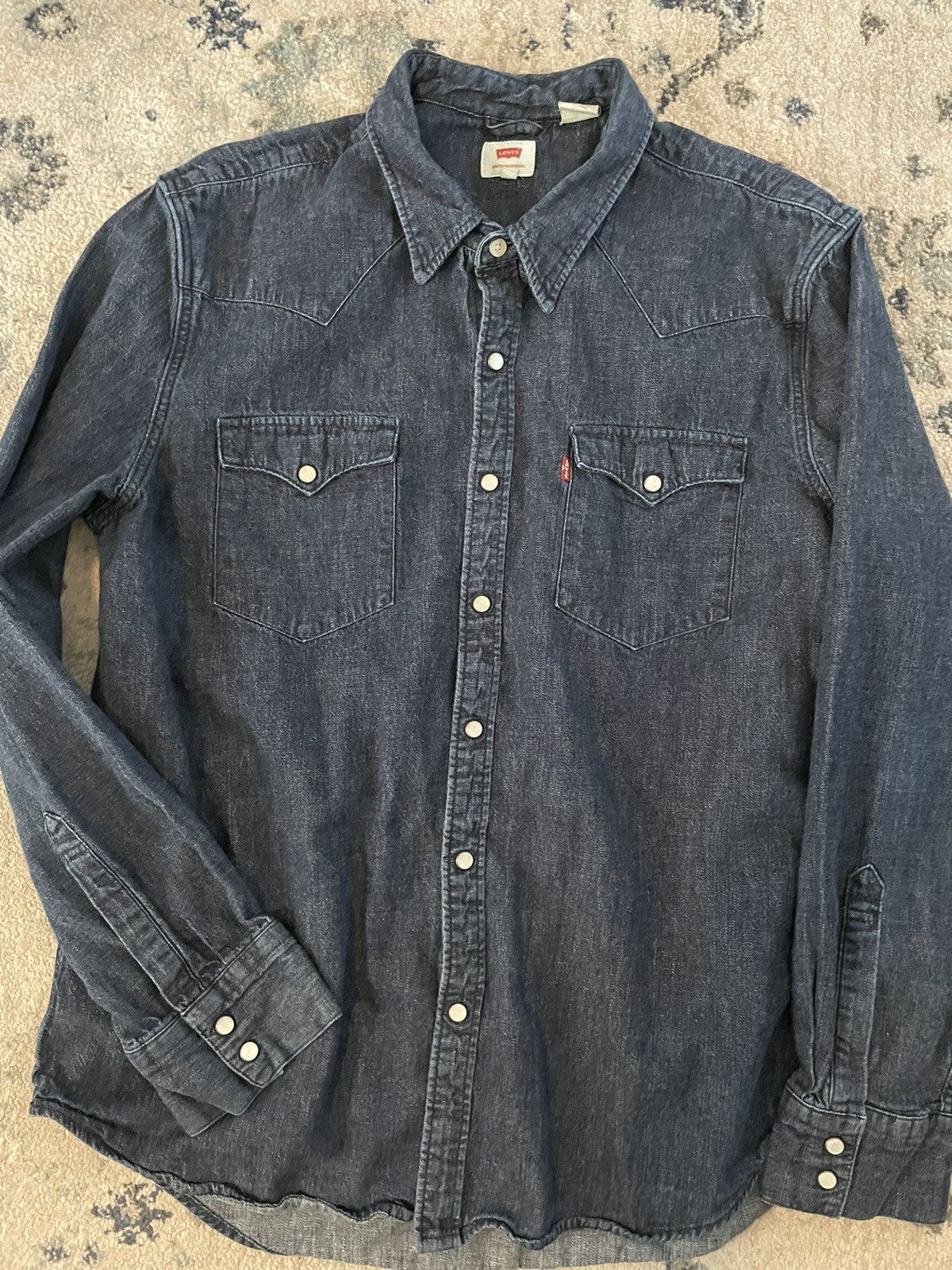 Levi's Snap Front Denim Chores Shirt Size US XL / EU 56 / 4 - 2 Thumbnail