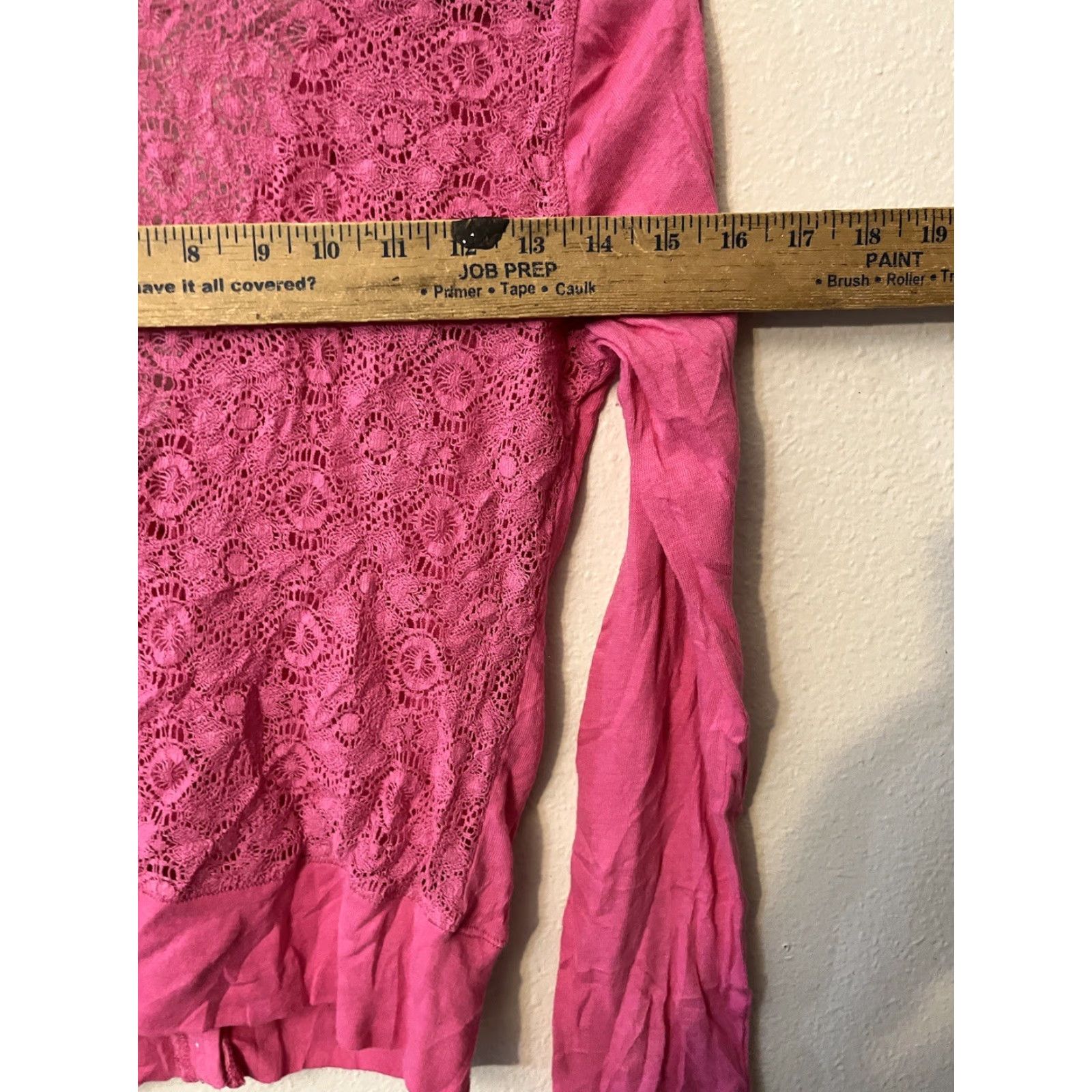 Aeropostale Aeropostale Women's Blouse Shirt Long Sleeve V-Neck Floral Lace Oversized Pink M Size M / US 6-8 / IT 42-44 - 5 Thumbnail