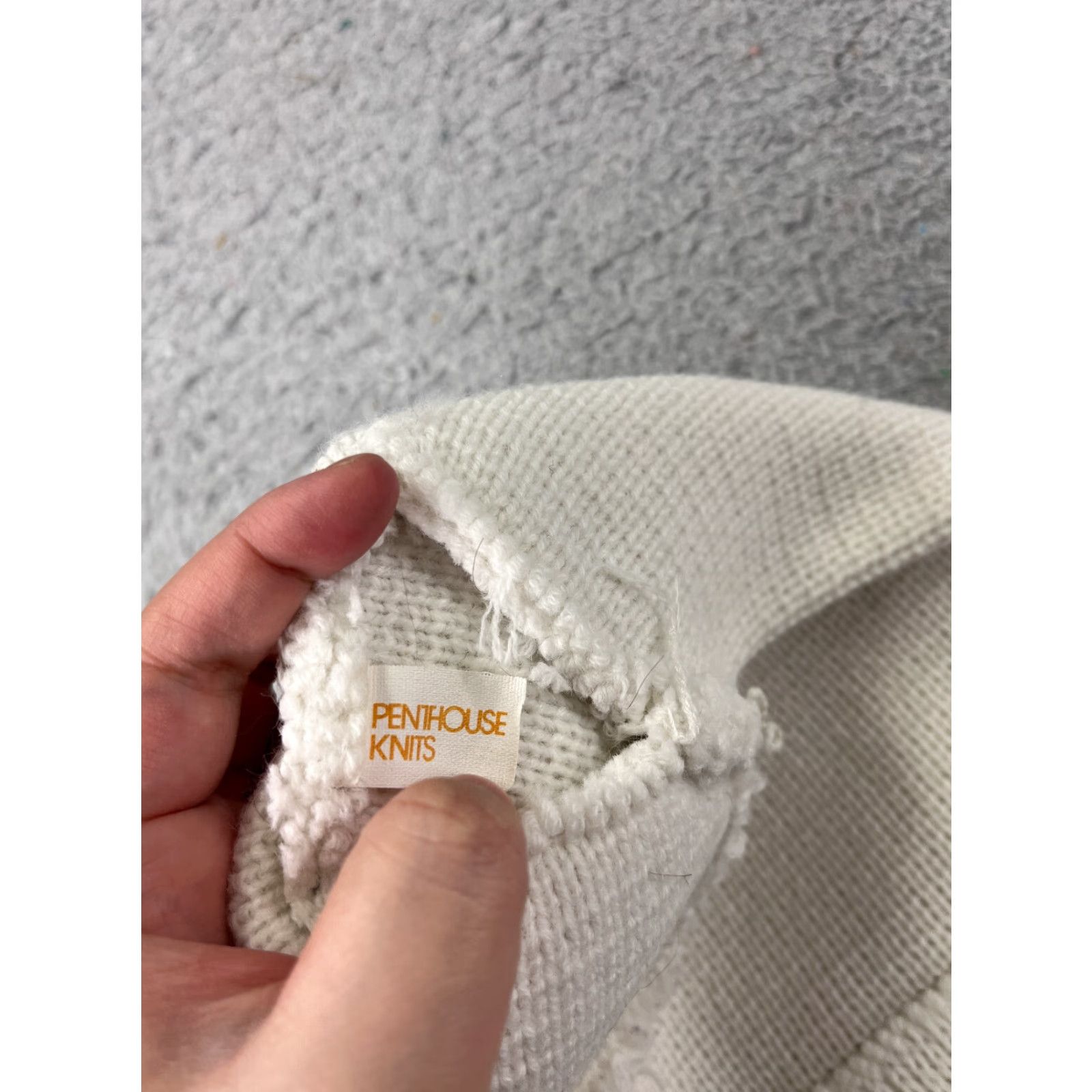 Vintage Penthouse Knits Beanie Adult One Size White Blue Stripe Wool Blend Ski Size ONE SIZE - 6 Thumbnail