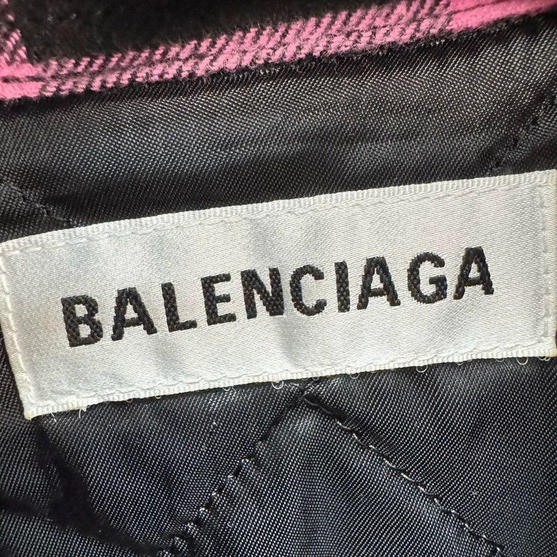 Balenciaga Balenciaga Black and pink plaid quilted jacket Size US XS / EU 42 / 0 - 5 Thumbnail