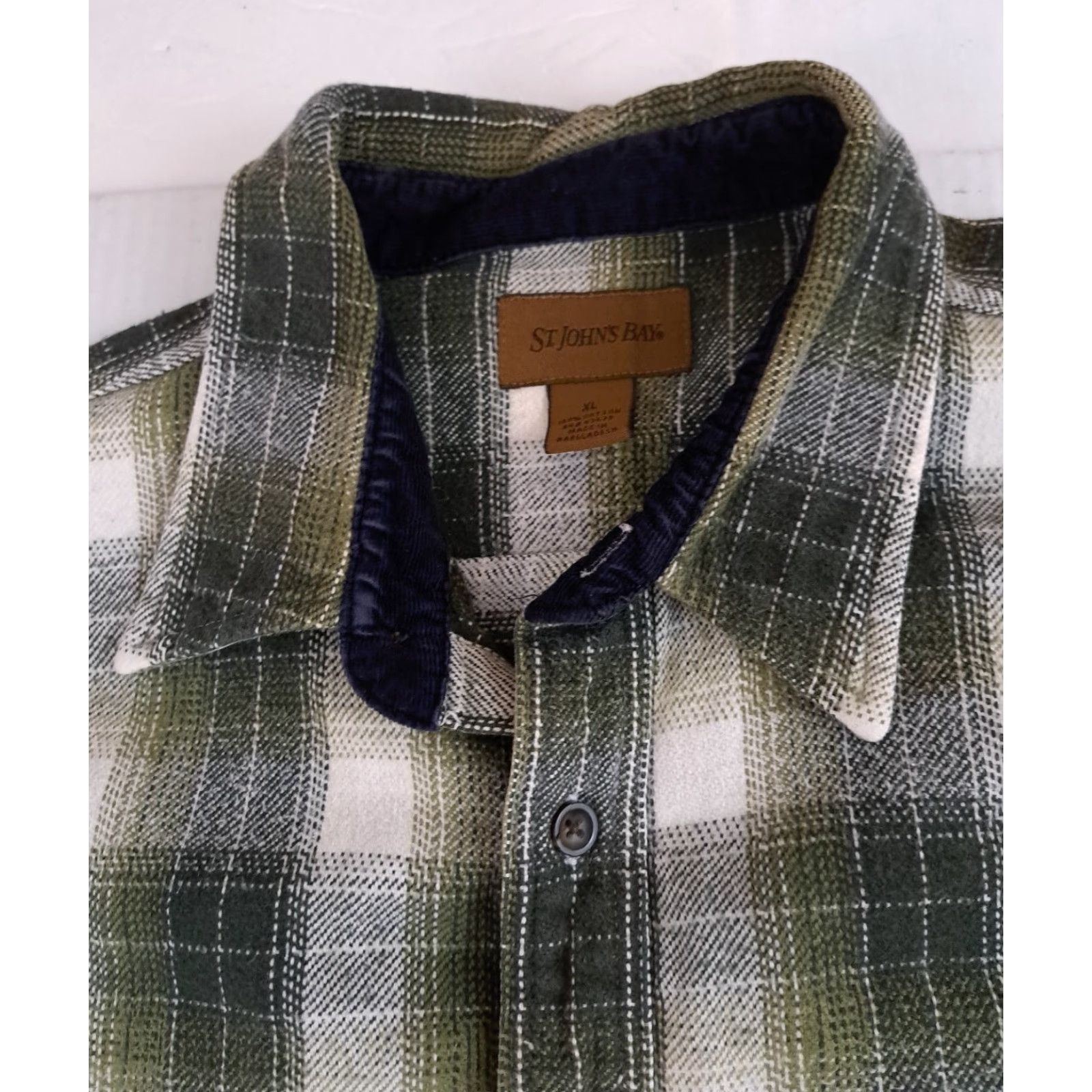 Vintage VINTAGE St. John's Bay Shirt Plaid Flannel Button-Up XL Unisex Adults Casual Cotton Green Long Sleeve Pockets Size XL / US 12-14 / IT 48-50 - 3 Thumbnail