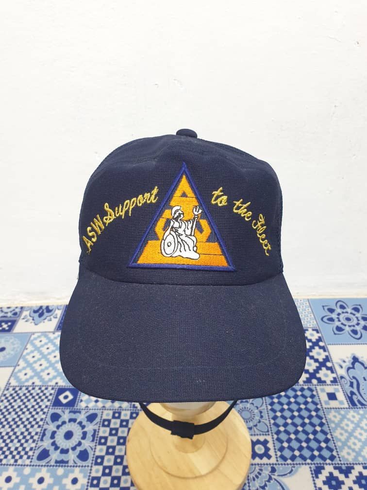 Japanese Brand Vintage ASW Blue navy cap Size ONE SIZE - 2 Thumbnail