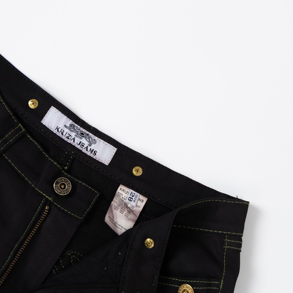 Krizia Krizia Jeans Womens Black Straight Leg Pants Gold Button Size 27" / US 4 / IT 40 - 5 Thumbnail