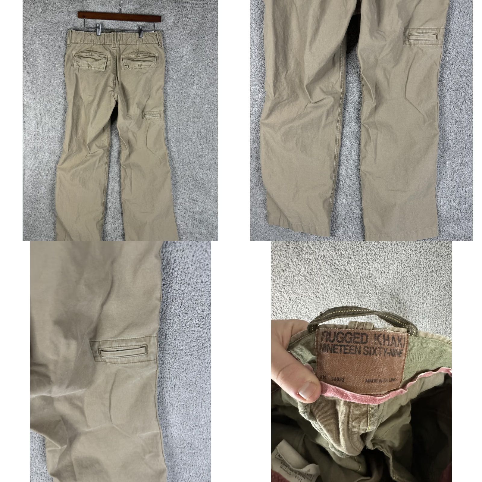 Gap VINTAGE Gap 1969 Pocket Khaki Chino Pants Mens 31x30 Straight Front Cotton Beige 1969 Utility Workwear Size US 31 - 9 Thumbnail