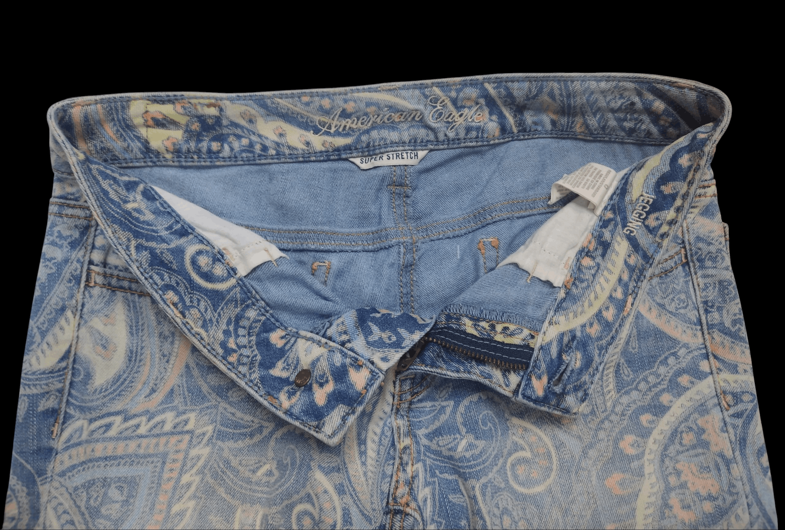 American Eagle Outfitters Paisley American eagle super stretch jegging fit jeans Size 29" - 6 Thumbnail