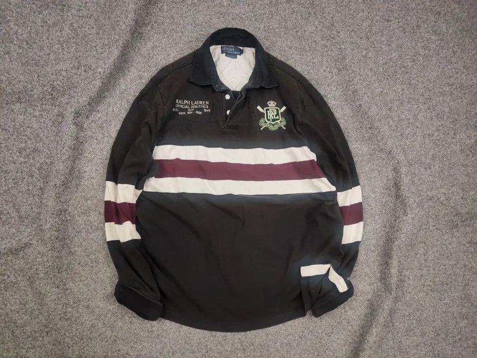 Rare Vintage 90's Polo Ralph Lauren Patch Rugby Polo Shirt
