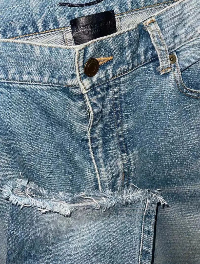 Saint Laurent Paris Saint Laurent Distressed Denim Jeans. Size US 33 - 6 Thumbnail