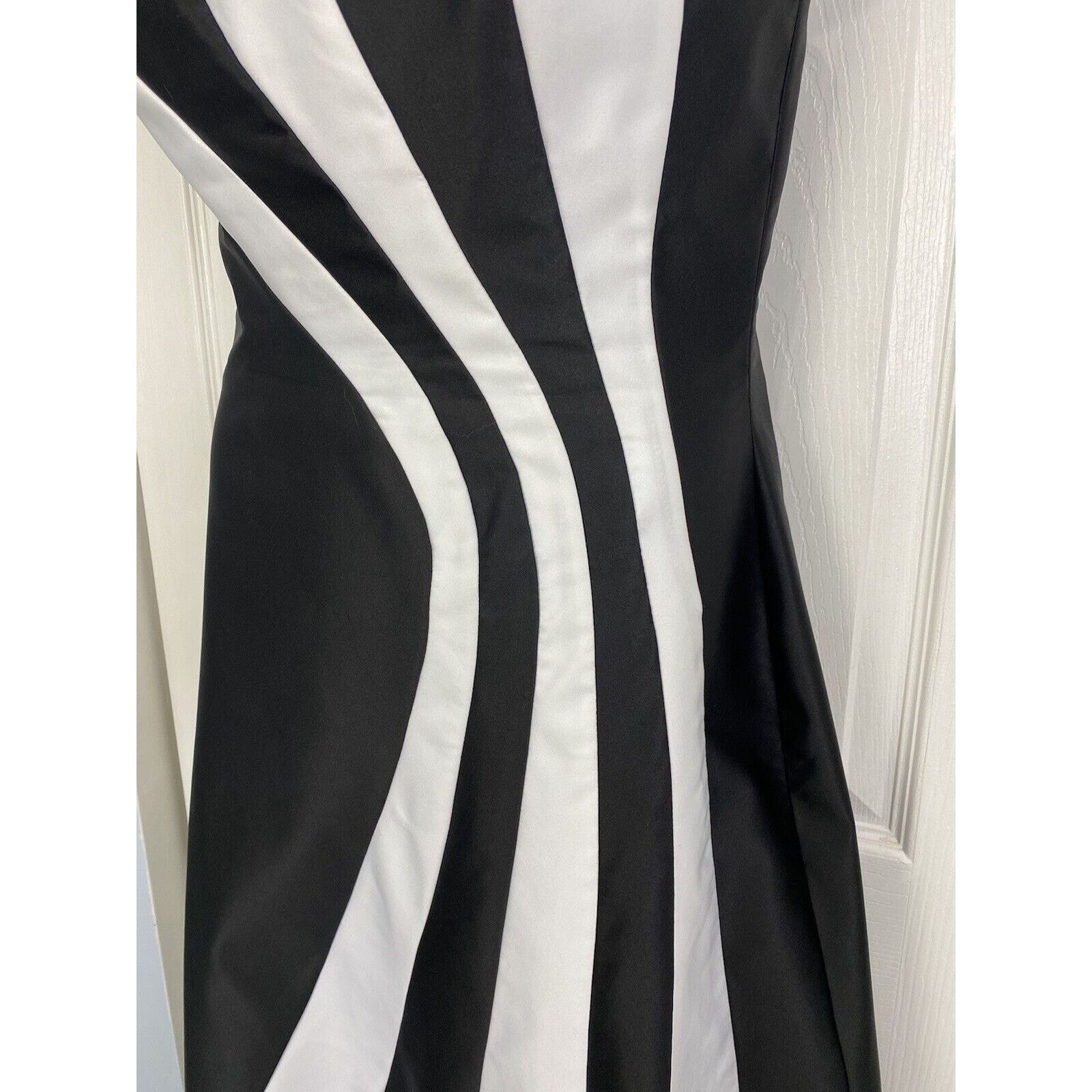 Other Cache Black Dress Maxi Gown 90s Y2k Strapless Black White 12 Size XL / US 12-14 / IT 48-50 - 4 Thumbnail