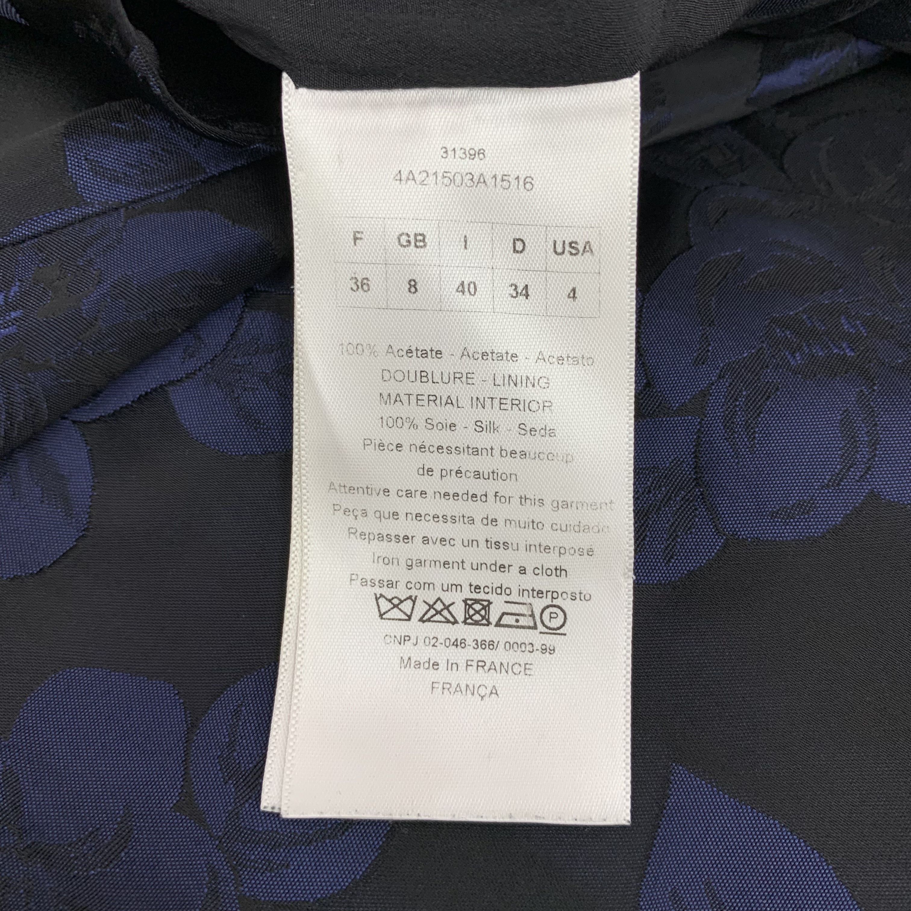 Dior Dior Dress Floral Print Cotton Navy (Size XS) Size XS / US 0-2 / IT 36-38 - 4 Thumbnail