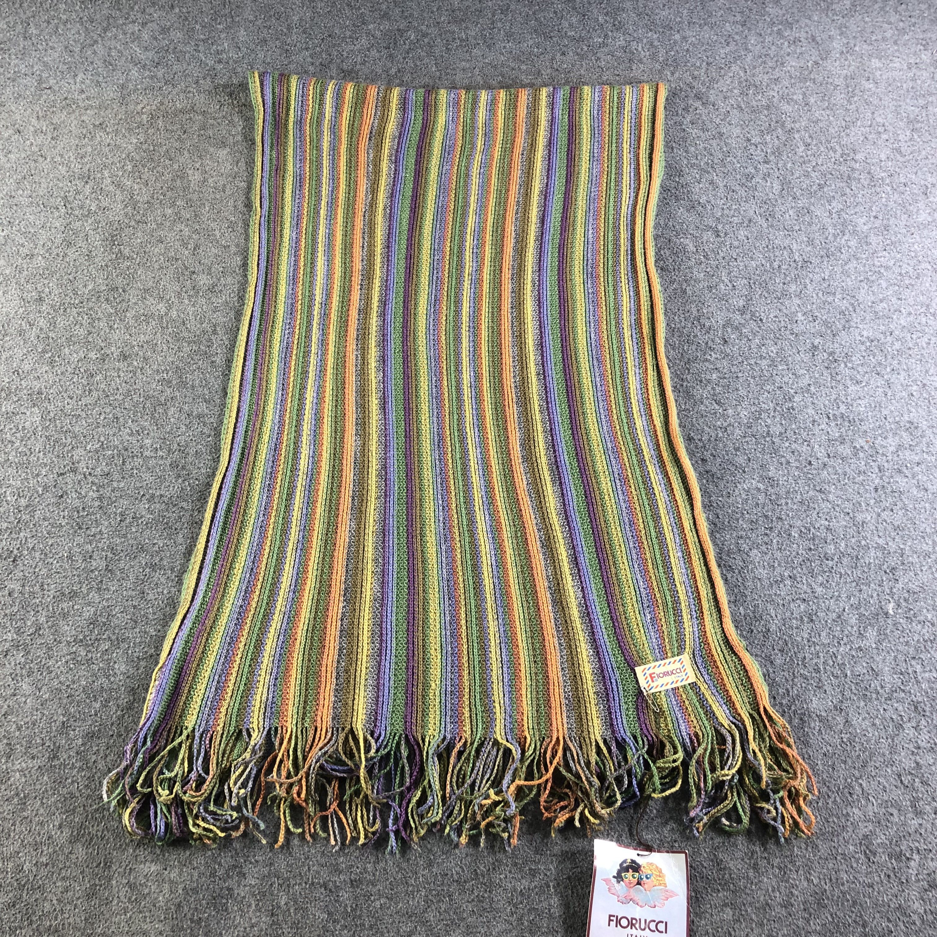 Fiorucci Fiorucci Striped Knit Wool Scarf Muffler V1857 Size ONE SIZE - 2 Thumbnail
