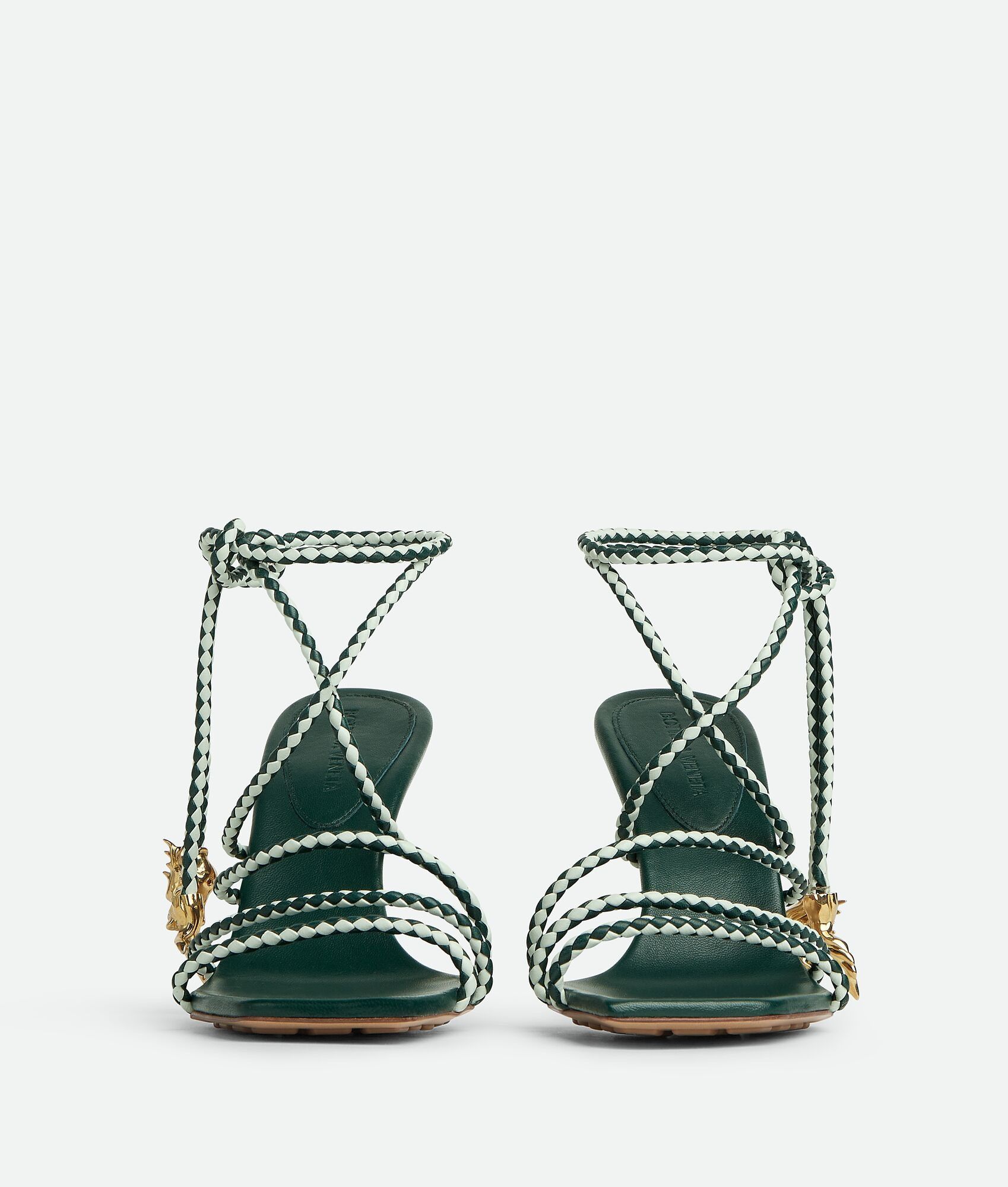 Bottega Veneta o1bcso1str0725 Adam Sandals in Emerald Green/Glacier Size US 6 / IT 36 - 3 Thumbnail