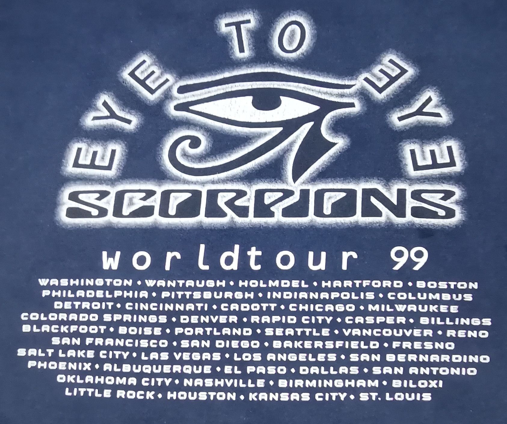 Band Tees × Vintage SCORPION EYE TO EYE WORLDTOUR 1999 Size US XL / EU 56 / 4 - 6 Thumbnail