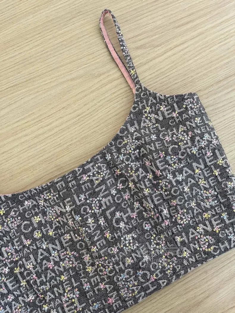 Chanel Chanel 24c full logo rhinestone denim suspenders Size XS / US 0-2 / IT 36-38 - 4 Thumbnail