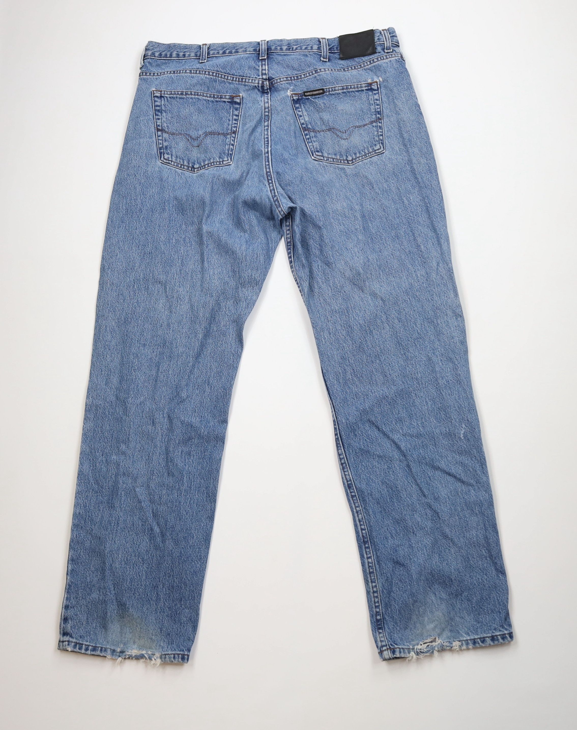 Harley Davidson Vintage Harley Davidson Spell Out Wide Leg Denim Jeans Size US 42 / EU 58 - 12 Thumbnail