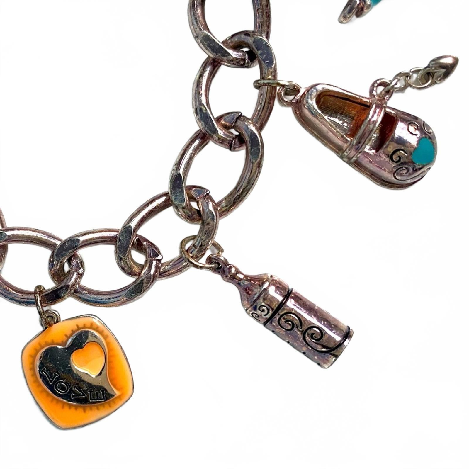 Brighton Vintage Brighton Charm Bracelet w/ Enamel Charms Size ONE SIZE - 3 Thumbnail