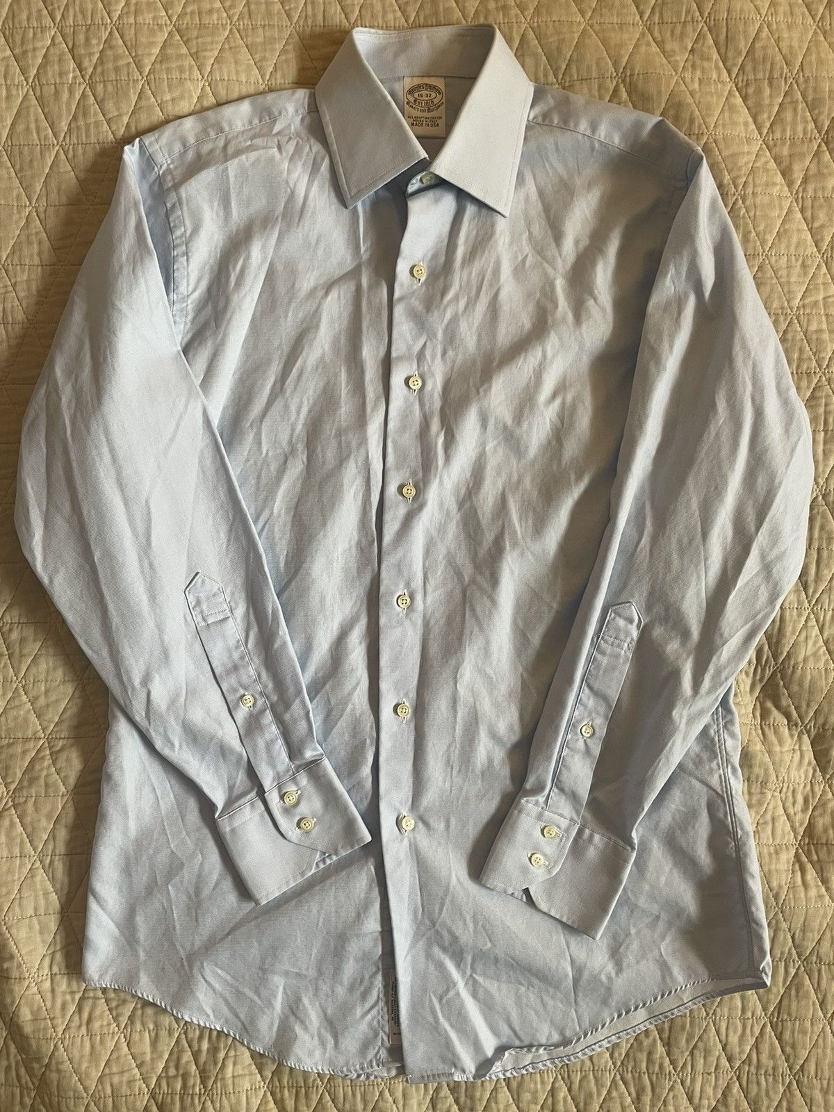 Brooks Brothers American-Made Finely Textured Dress Shirt Size US S / EU 44-46 / 1 - 2 Thumbnail