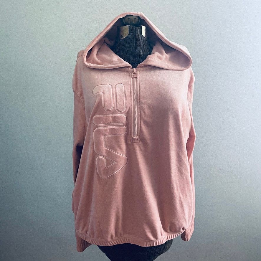 Fila Fila peach quarter zip velour hoodie Size XXL / US 16-18 / IT 52-54 - 1 Thumbnail