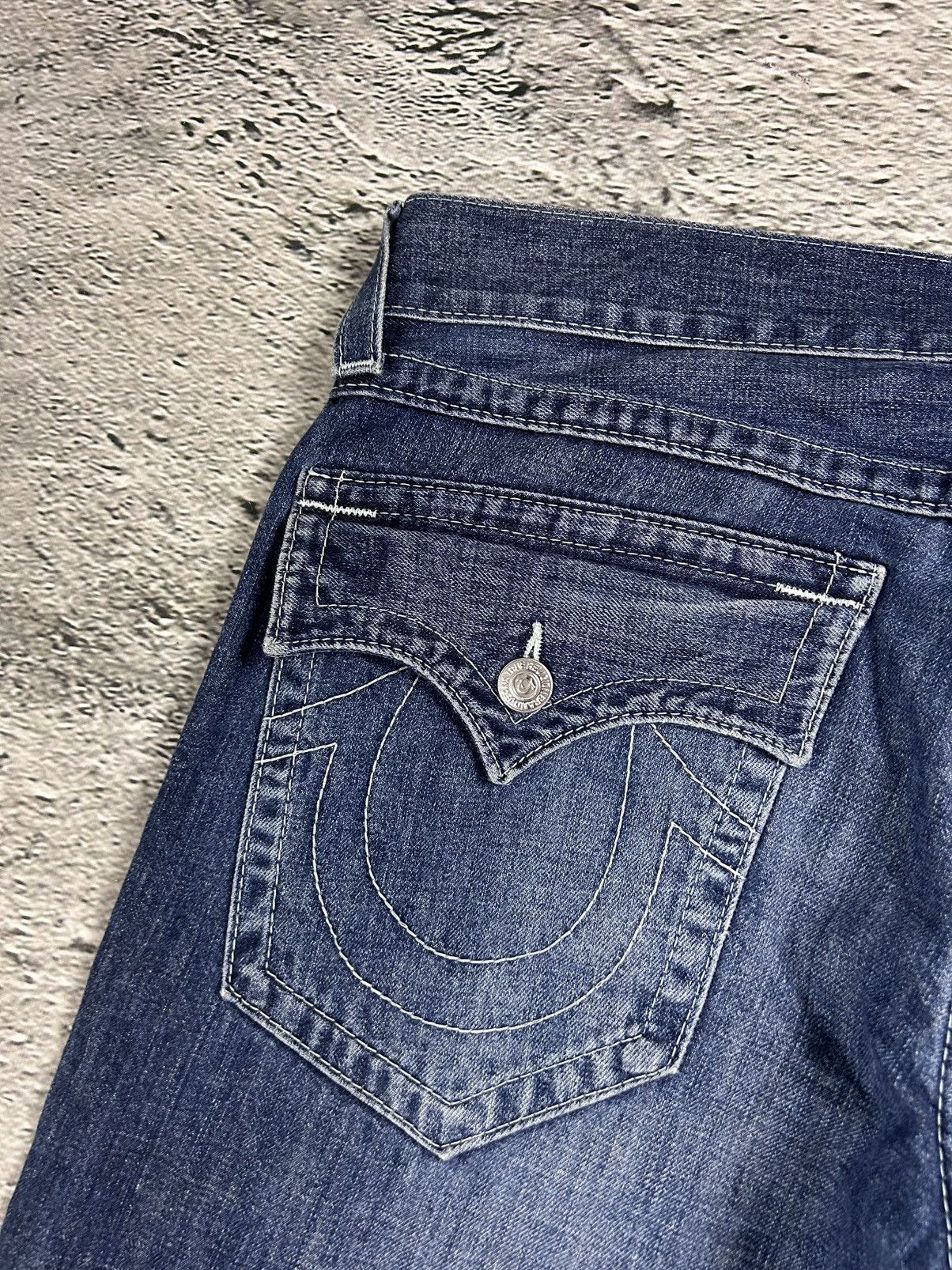 True Religion True Religion navy blue jeans white stitching Y2K Size US 34 / EU 50 - 3 Thumbnail