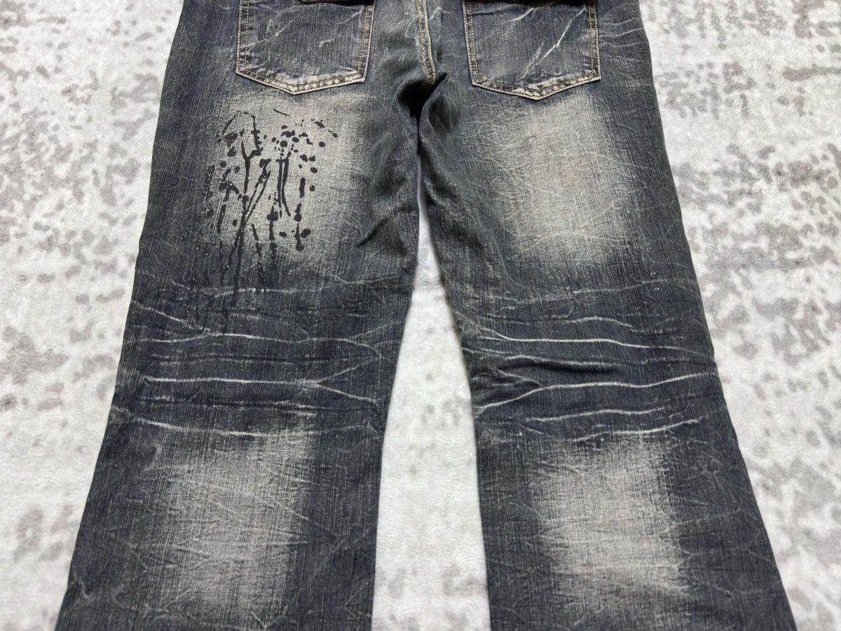Japanese Brand Vintage Lowbox Flare Acid Wash Paint Splash Distressed Jeans Size US 35 - 12 Thumbnail