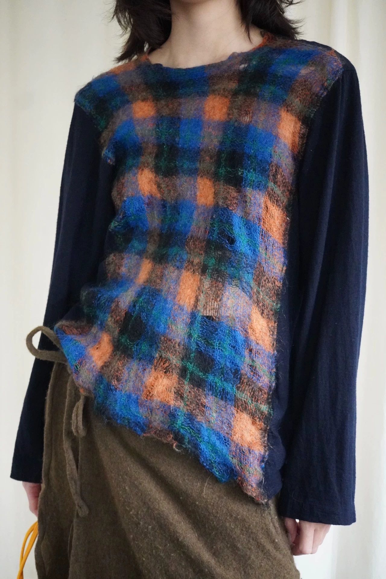 Comme des Garcons CDG 1994AW Tricot Check Wool Shrink Jacket M 9/10 Size M / US 6-8 / IT 42-44 - 2 Thumbnail