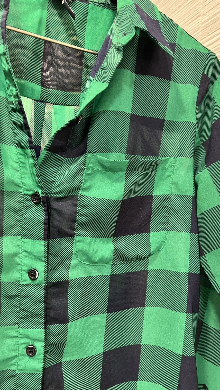 H&M H&M Women Green & Navy Plaid Long Sleeve Button-Down Shirt S Size S / US 4 / IT 40 - 5 Thumbnail