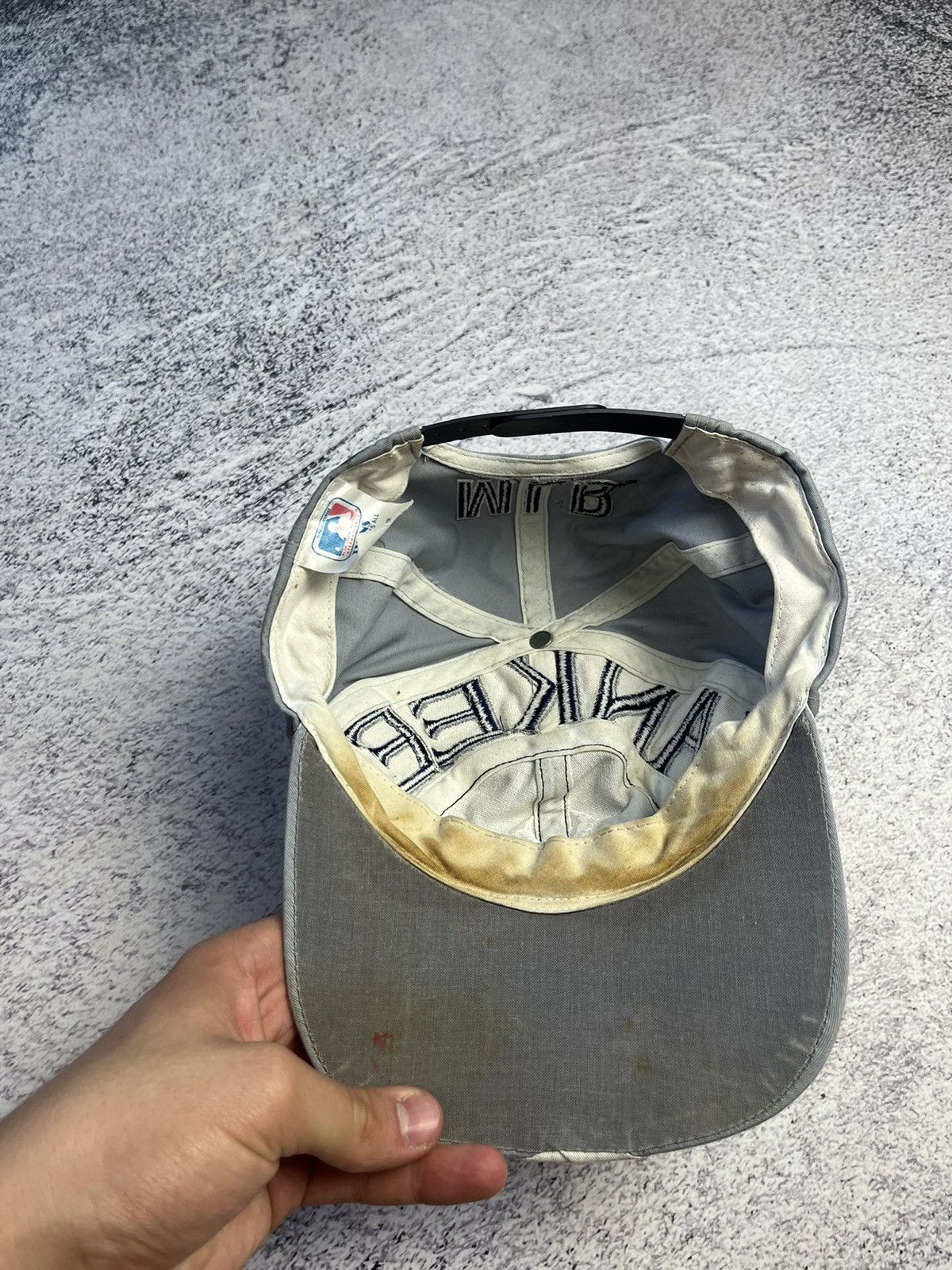MLB Crazy Vintage Y2K New York Yankees Cap Drill Graffiti Style Size ONE SIZE - 12 Thumbnail