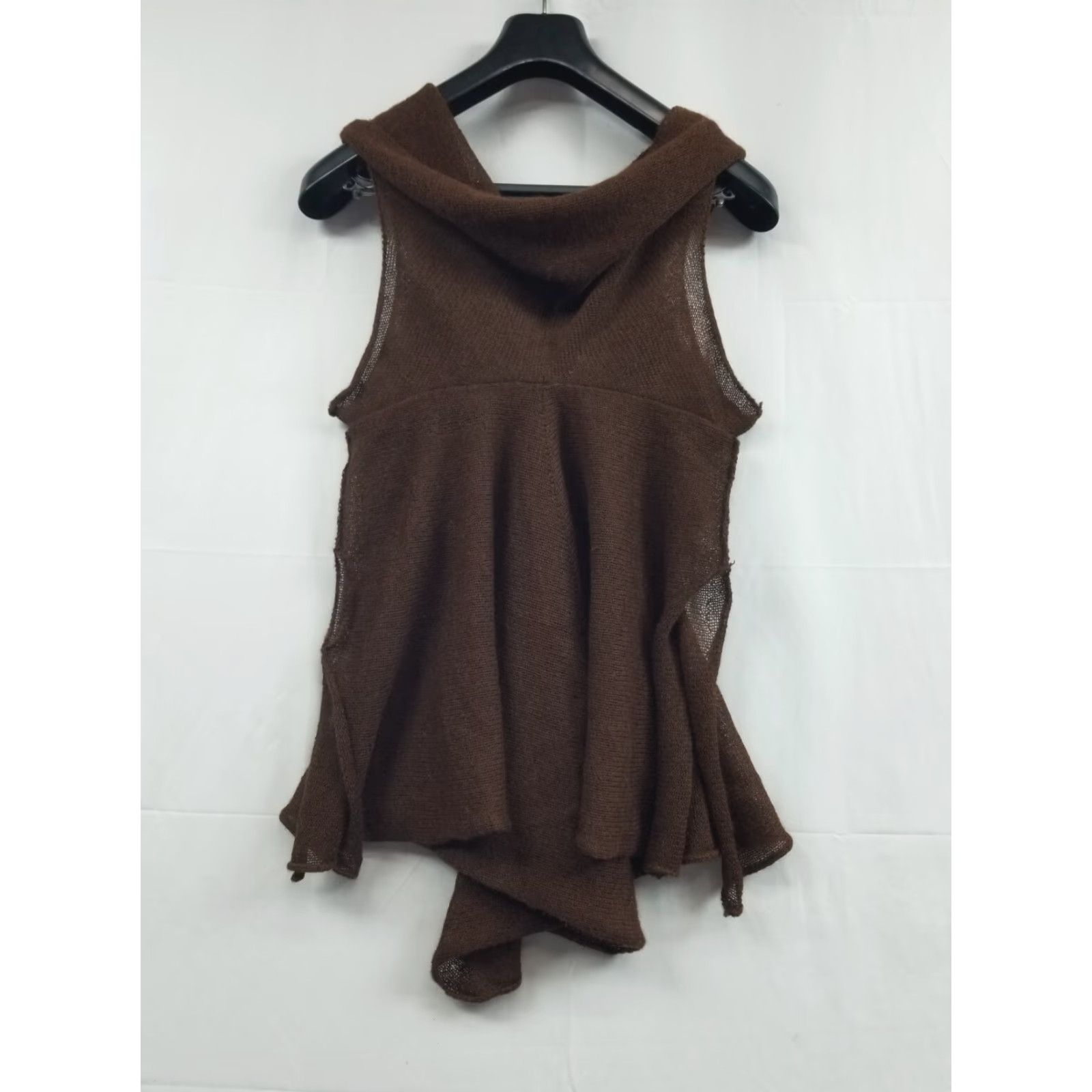 Vintage VINTAGE Origin Alpaca Handmade Sleeveless Brown Cowl Neck Top Peru Distressed S-M Pics Size S / US 4 / IT 40 - 2 Thumbnail
