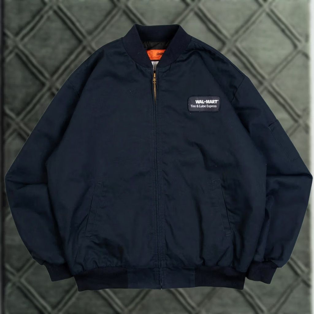 Walmart Cintas Navy Blue Vintage 1990s Bomber Jacket Men’s Large Jacket Size US L / EU 52-54 / 3 - 1 Thumbnail