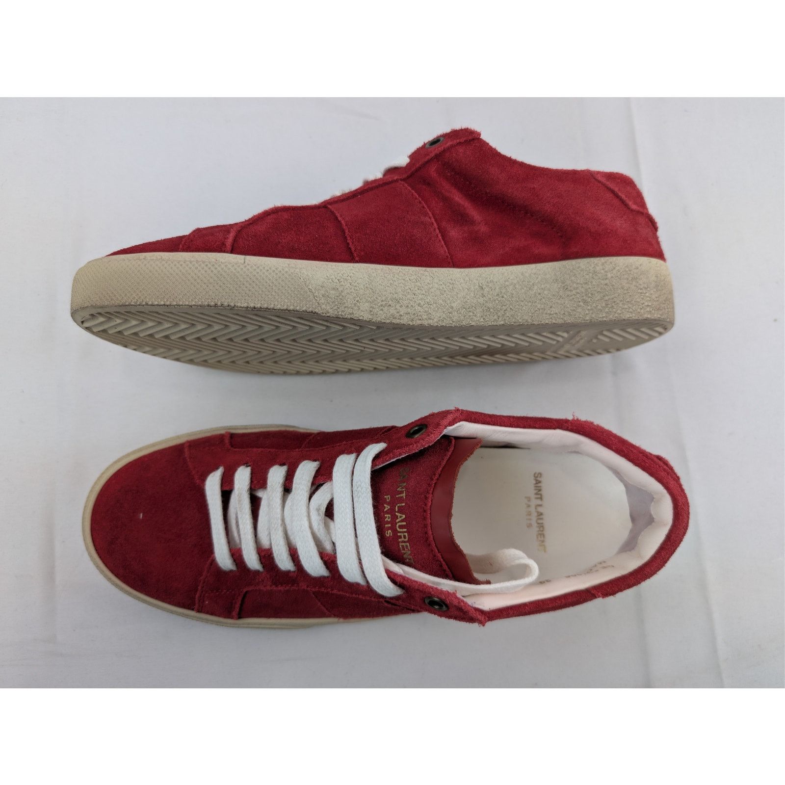 Saint Laurent Paris o1rshd1 SL/06 Low-Top Sneakers in Red Size US 6 / EU 39 - 1 Thumbnail