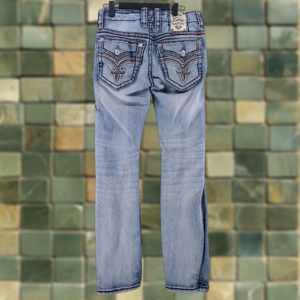 Vintage Rock Revival Kolby Straight Blue Jeans Mens 30 Straight Jeans 30x30 Blue Mens Size US 30 / EU 46 - 1 Thumbnail