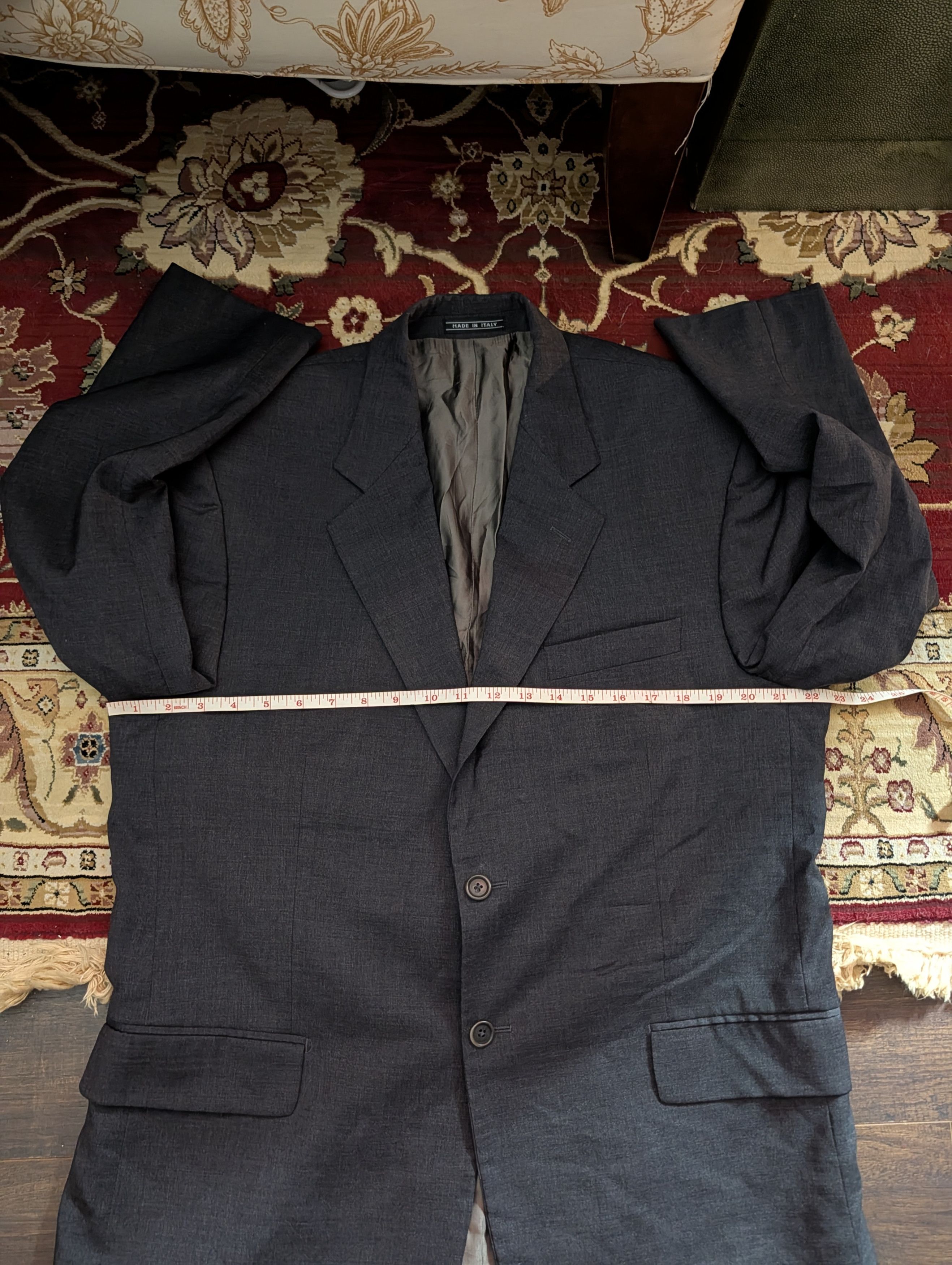 Vitale Barberis Canonico Di Barna 1969 Super 110s textured gray jacket Italy Size 44R - 13 Thumbnail