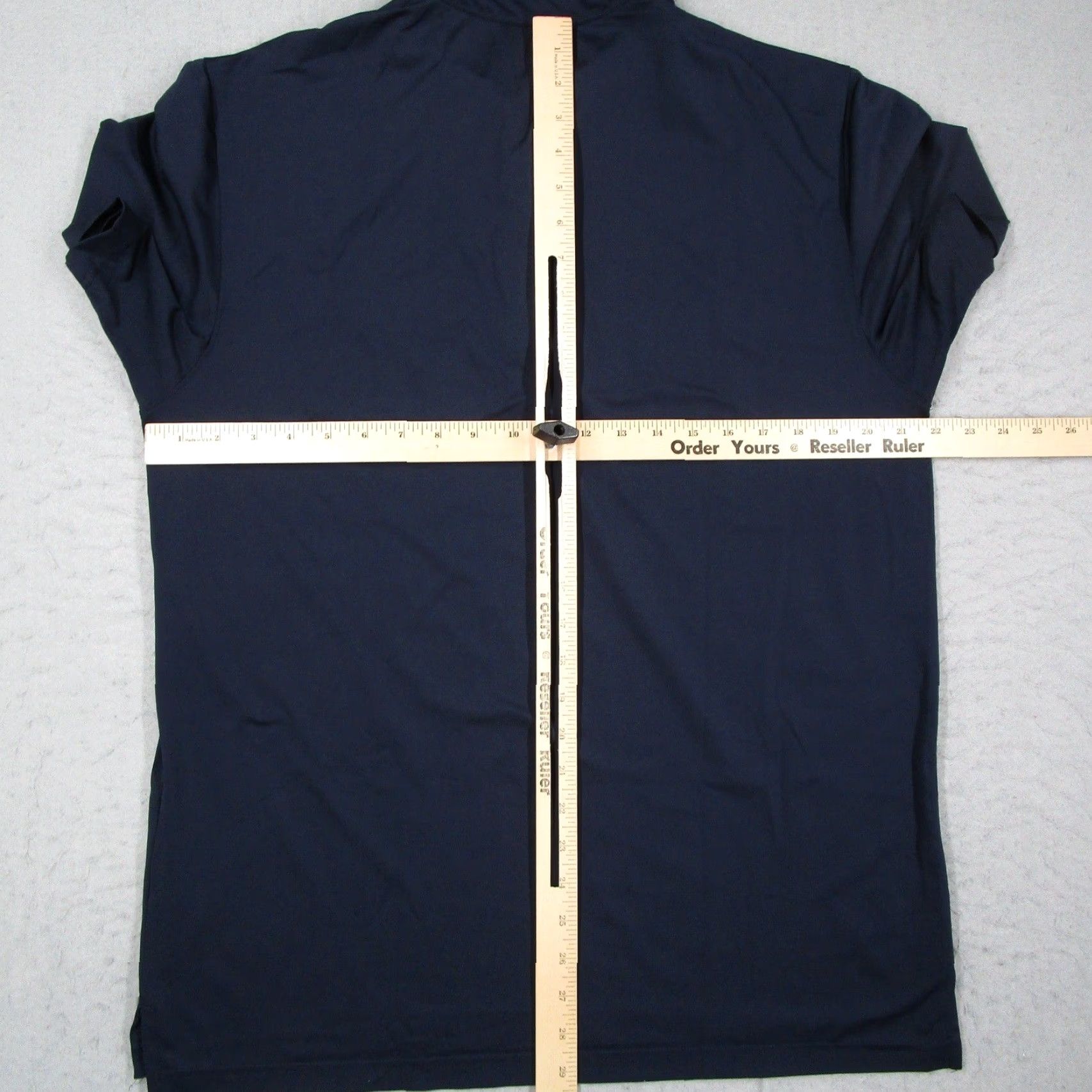 Vintage Matte Grey Mens Polo Shirt Navy Blue Short Sleeve 61142 L Button Chest Pocket Mois ture Wicking Stretch Golf Casual Activewear Shirt Size US L / EU 52-54 / 3 - 5 Thumbnail