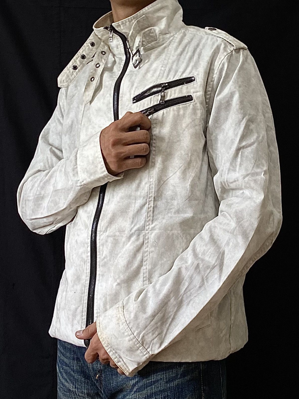 In The Attic Create Barefoot Bleach Zipper Jacket 🌫️ Size US M / EU 48-50 / 2 - 3 Thumbnail