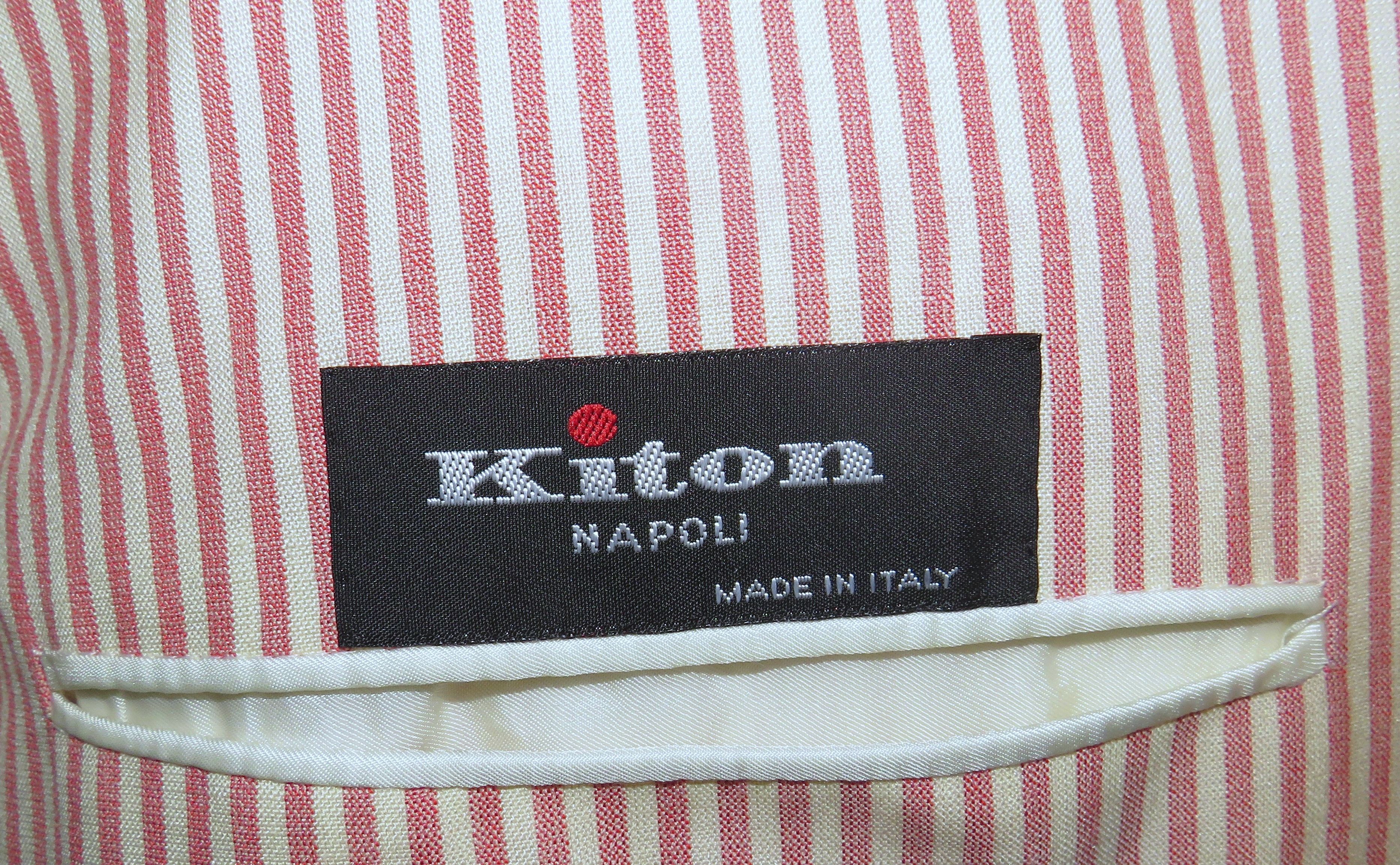 Kiton Cashmere Blend White Red Stripe Three/Two Blazer 42R NWT Size 42R - 17 Thumbnail
