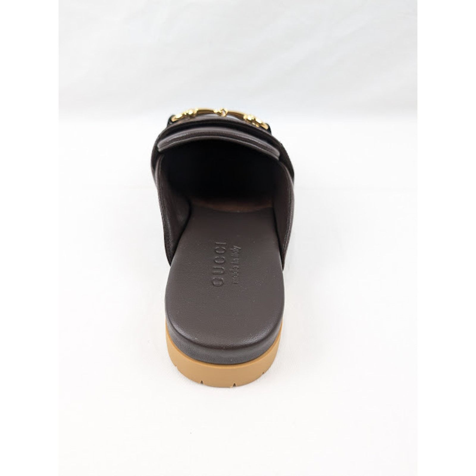 Gucci o1rshd1 Horsebit Open Back Loafers in Brown Size US 10 / EU 43 - 9 Thumbnail
