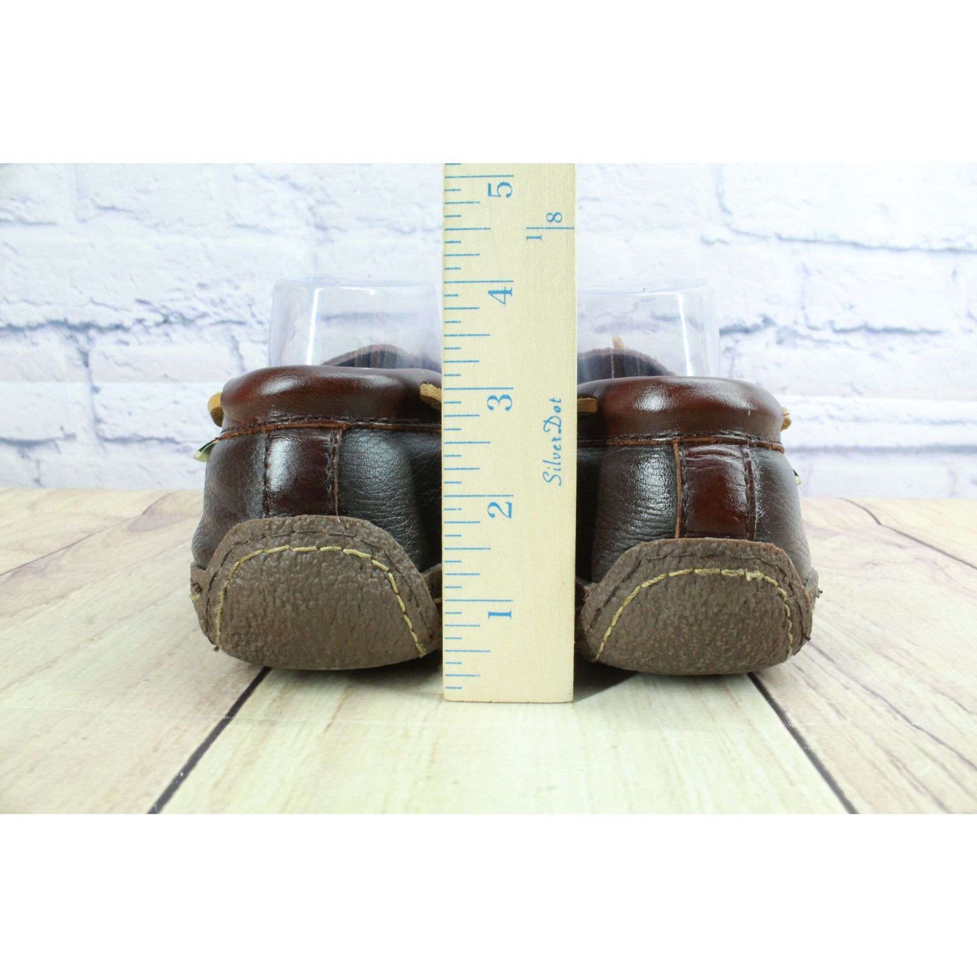 L.L. Bean LL Bean Men's Brown Leather Flannel Lined Slip-on Slippers Size US 10 / EU 43 - 5 Thumbnail