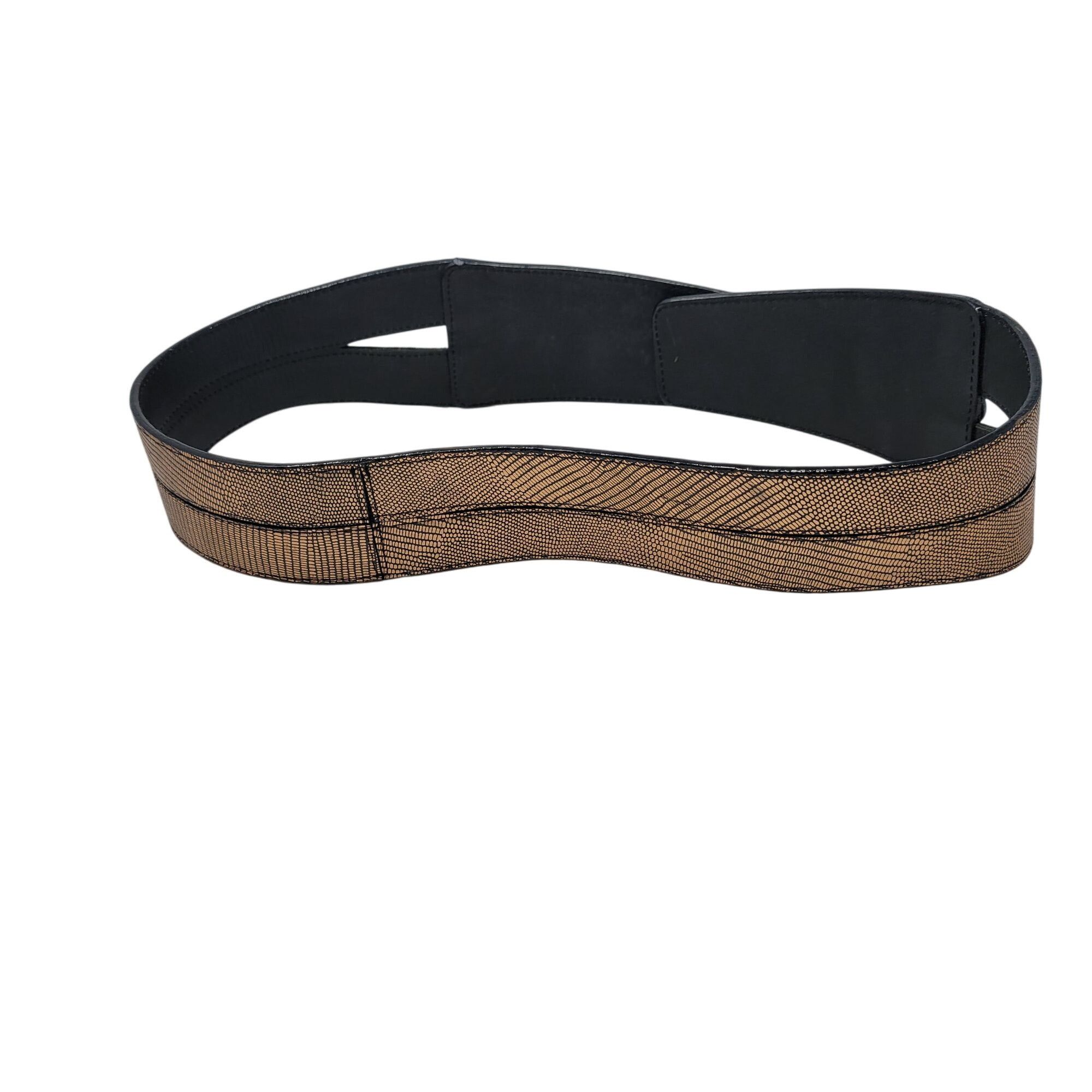 Reiss Reiss Womens Waist Belt Patent Leather Metallic Copper Doubl Size ONE SIZE - 6 Thumbnail